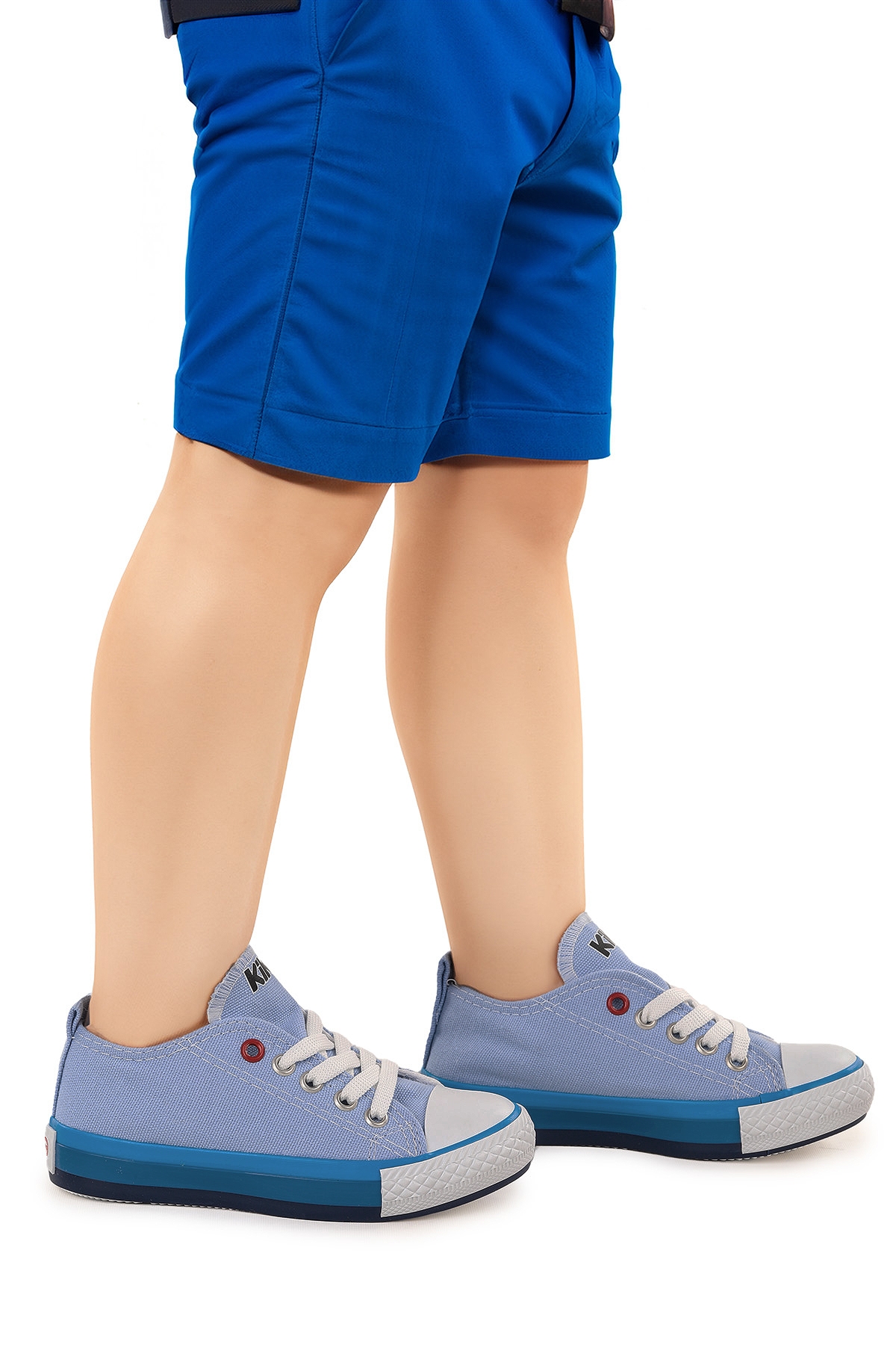 Tinna Bağcıklı Erkek Çocuk Keten Spor Ayakkabı Mavi - Görsel 4