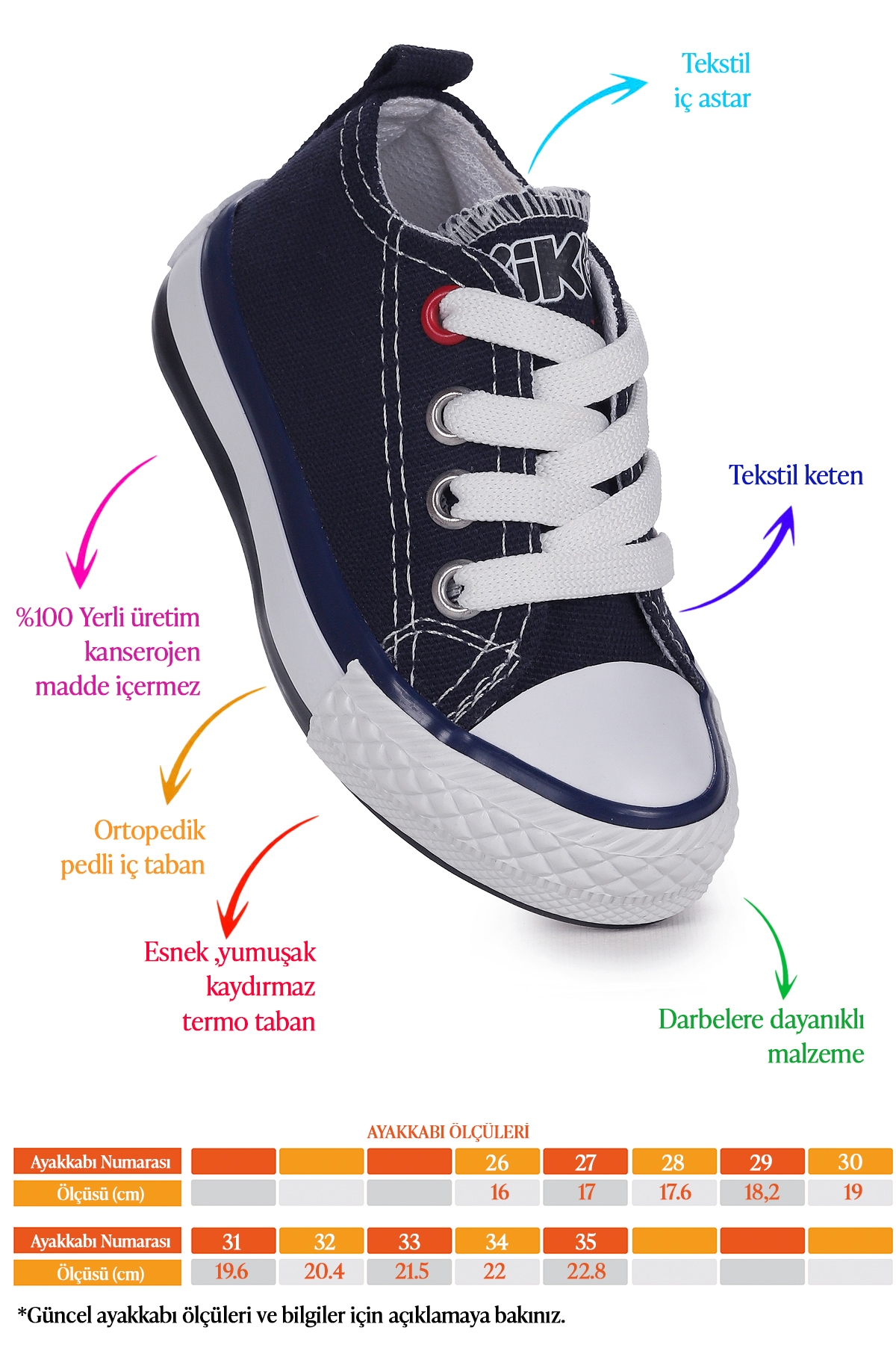 Tinna Bağcıklı Erkek Çocuk Keten Spor Ayakkabı Lacivert - Görsel 3