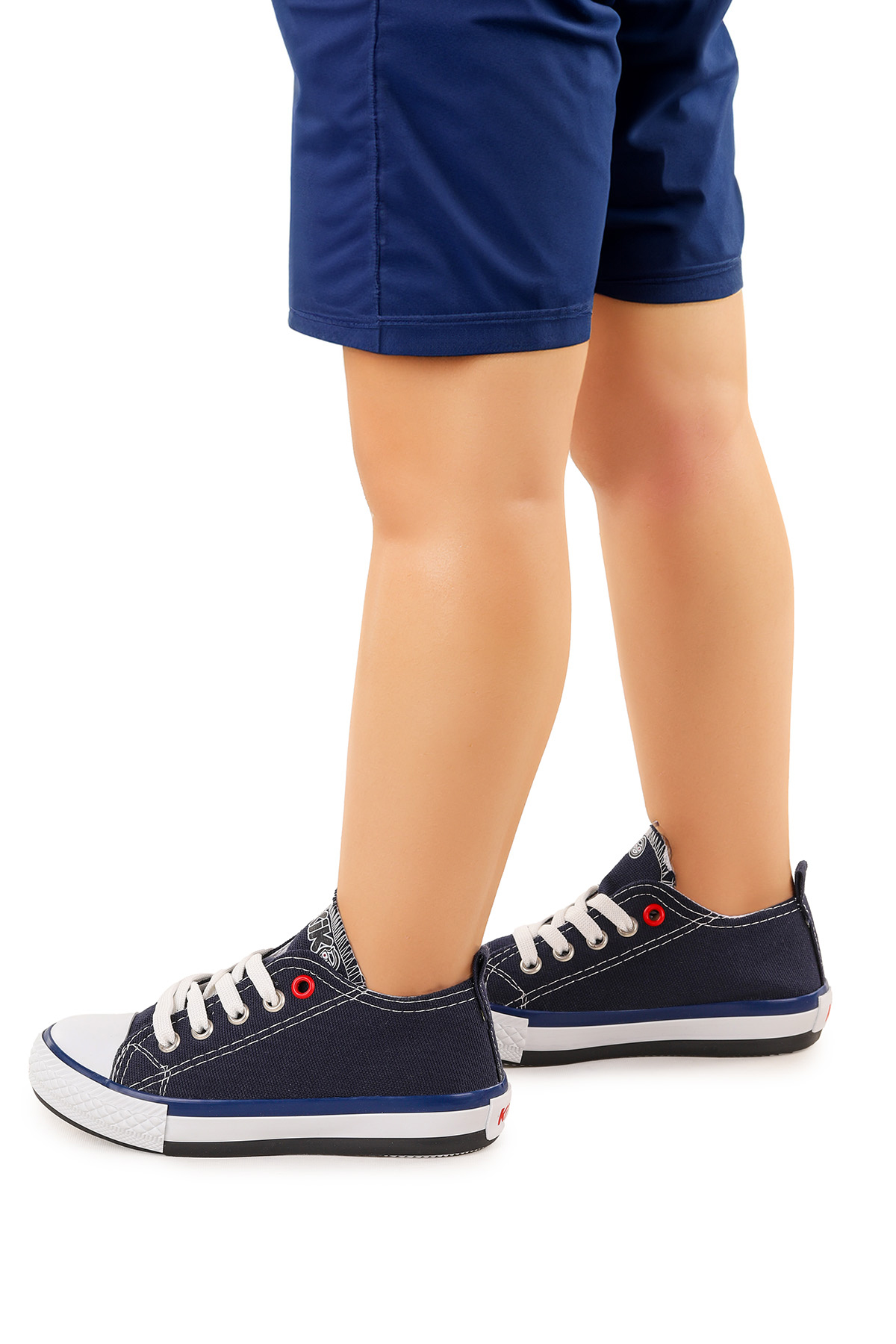 Tinna Bağcıklı Erkek Çocuk Keten Spor Ayakkabı Lacivert - Görsel 4