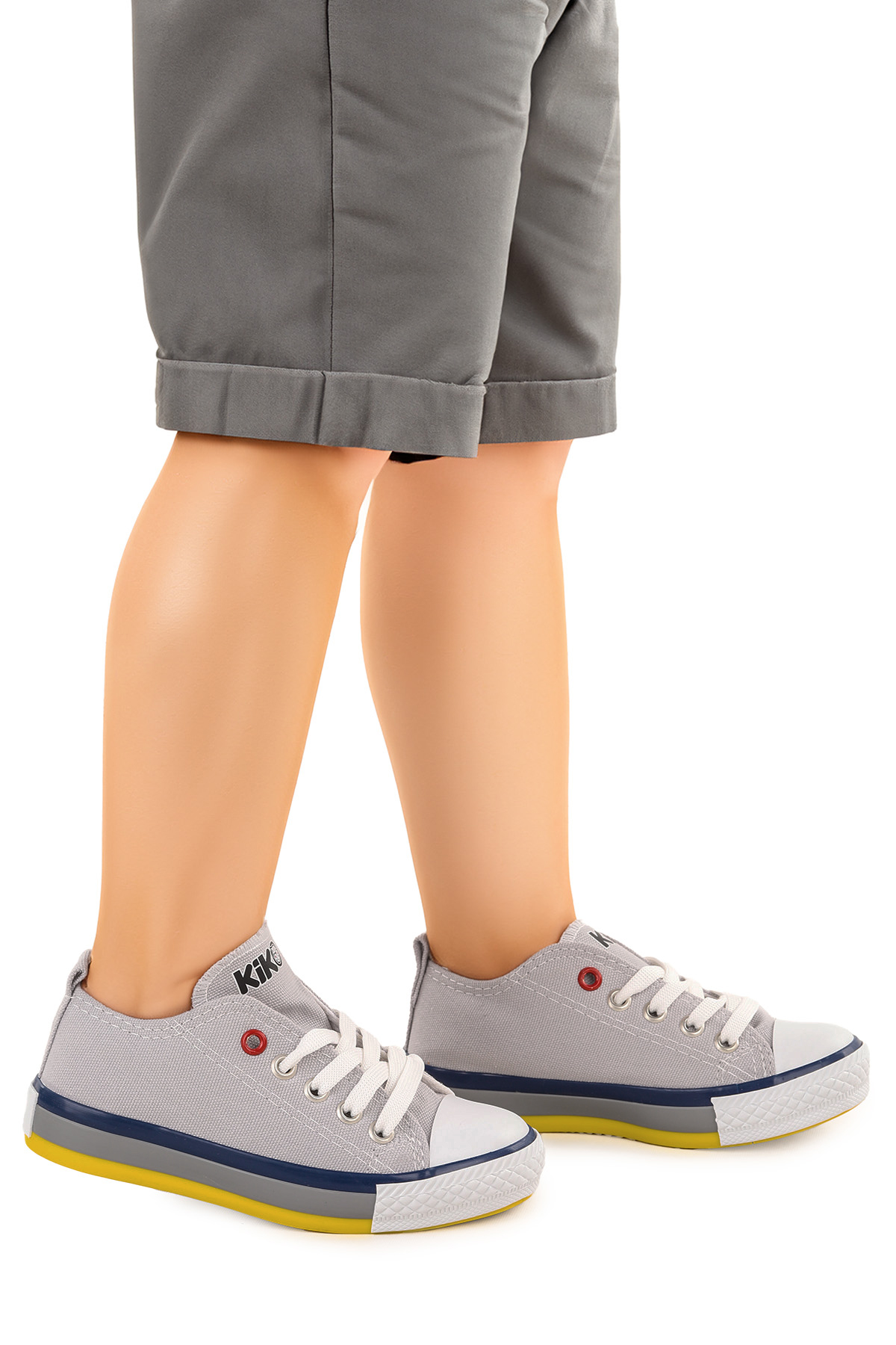 Tinna Bağcıklı Erkek Çocuk Keten Spor Ayakkabı Gri - Görsel 4