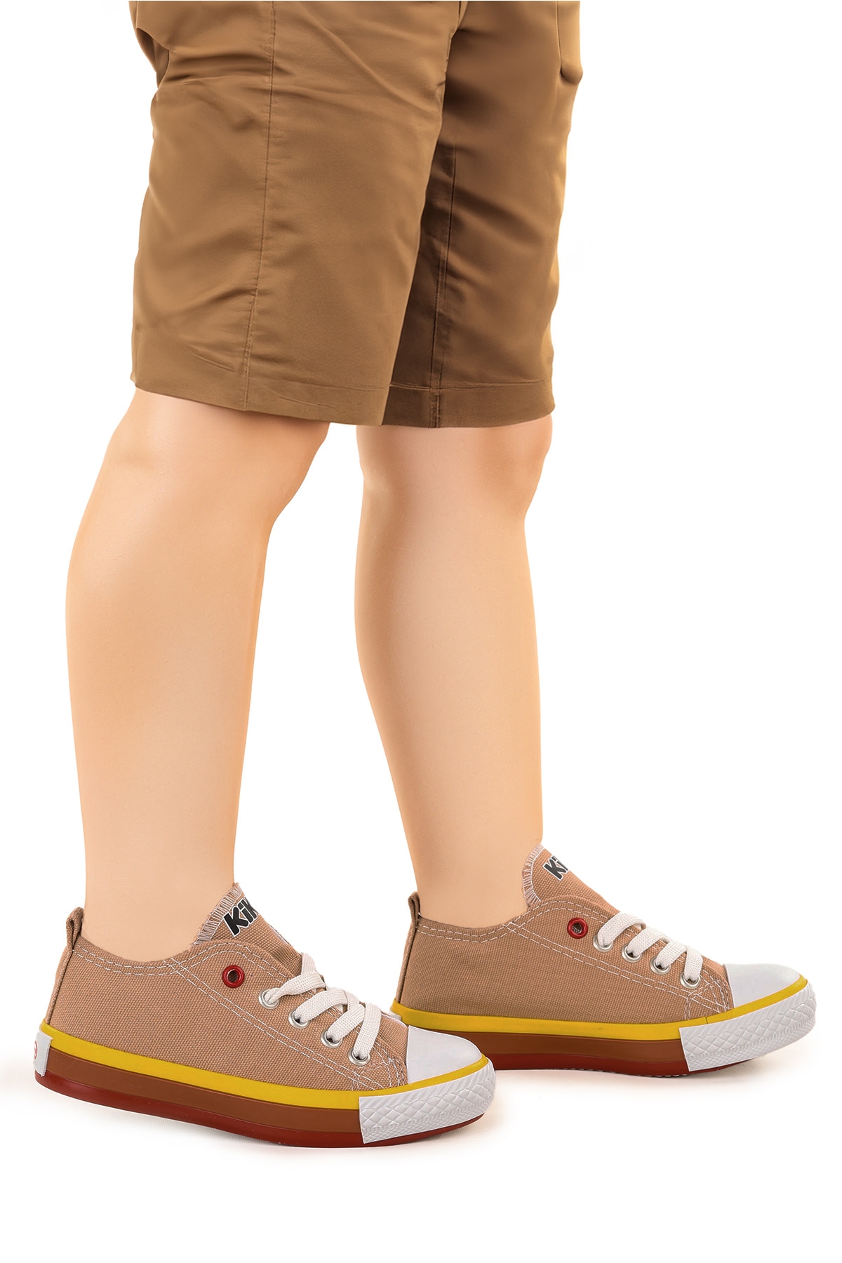 Tinna Bağcıklı Erkek Çocuk Keten Spor Ayakkabı Bej - Görsel 4