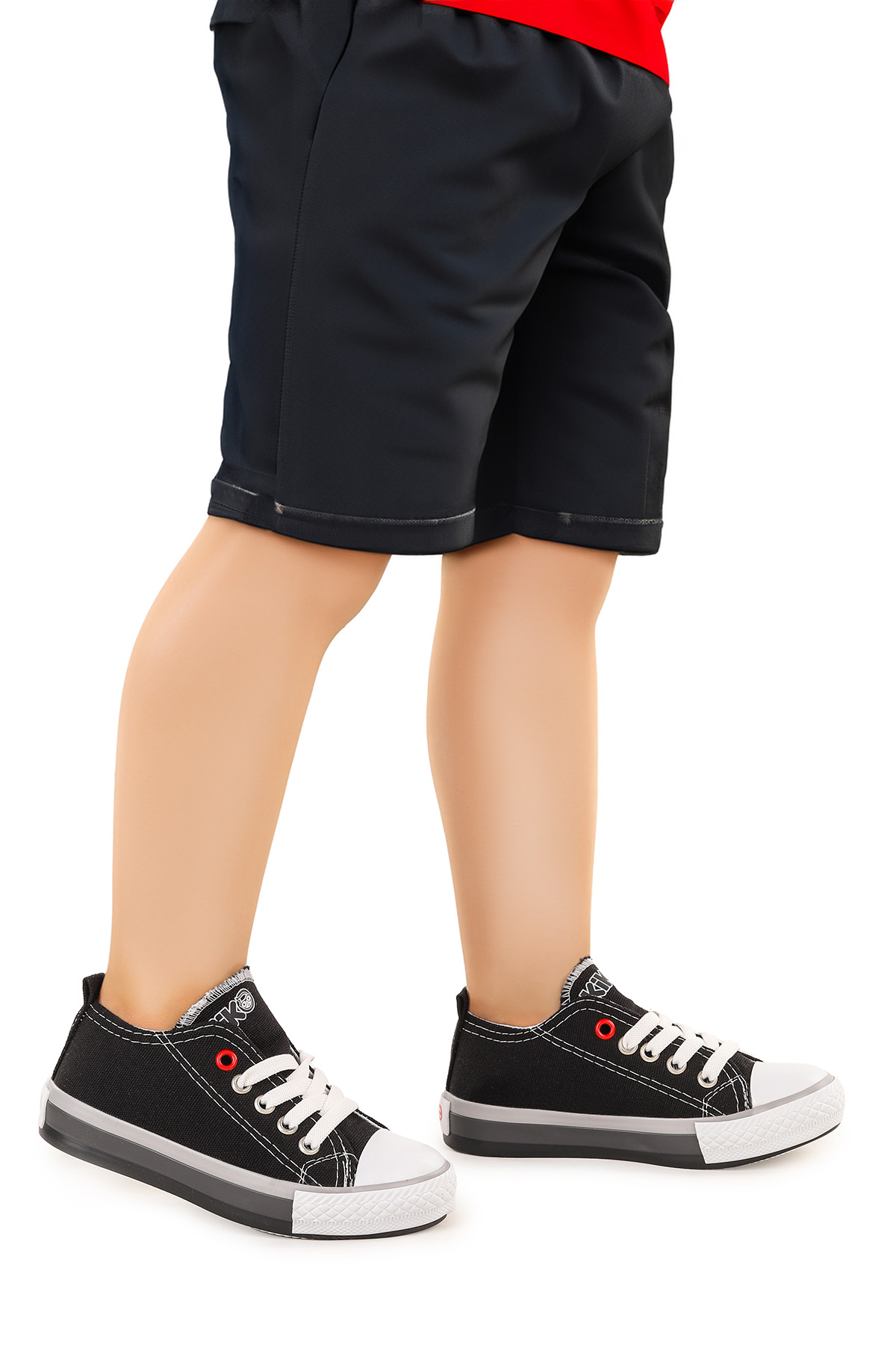 Tinna Bağcıklı Erkek Çocuk Keten Spor Ayakkabı Siyah - Görsel 4