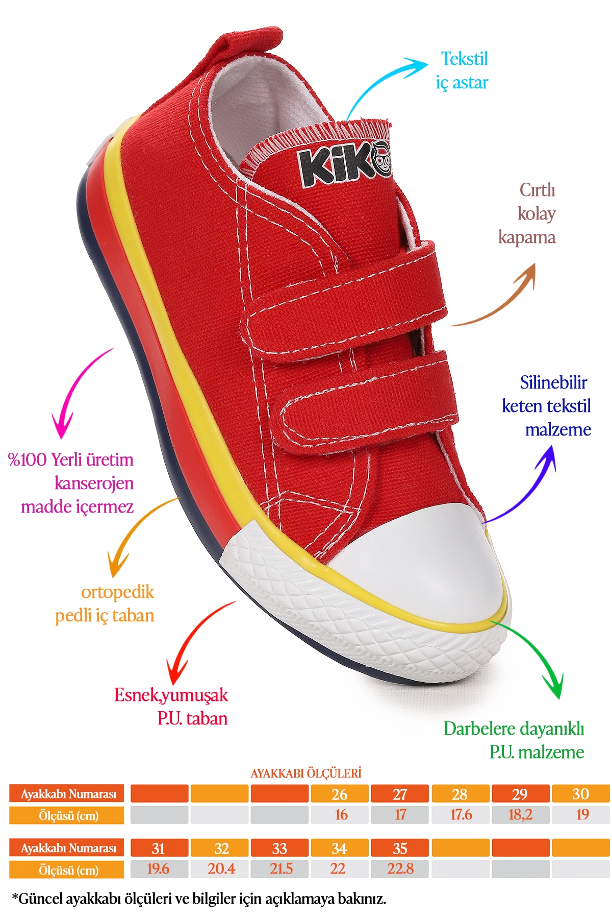 Linen Cırtlı Erkek Çocuk Keten Spor Ayakkabı Kırmızı - Görsel 3