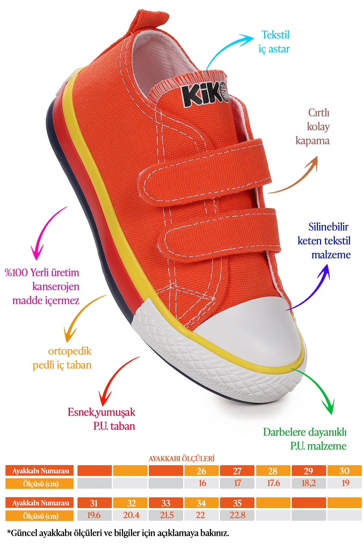 Linen Cırtlı Erkek Çocuk Keten Spor Ayakkabı Turuncu - Görsel 3