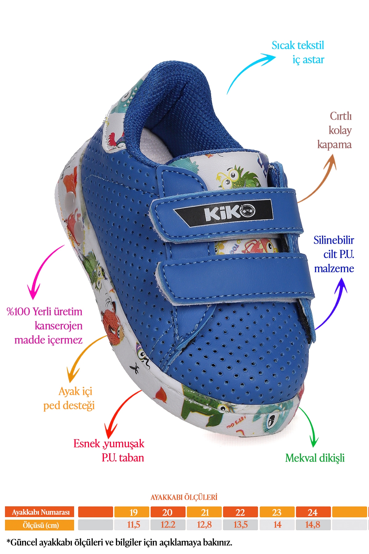 Perforated Cırtlı Işıklı Erkek Bebek Spor Ayakkabı Saks Mavi - Görsel 3