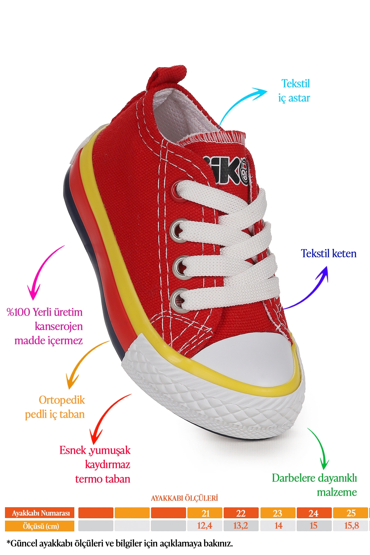 Tinna Bağcıklı Erkek Bebek Keten Spor Ayakkabı Kırmızı - Görsel 3