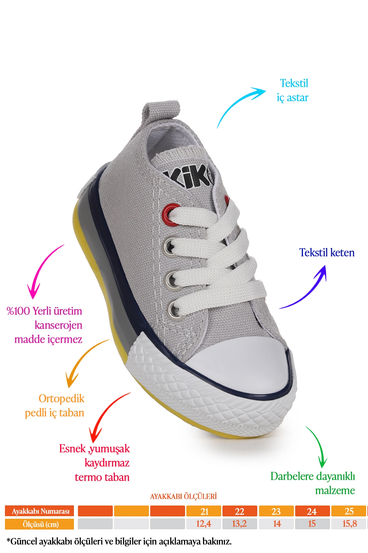 Tinna Bağcıklı Erkek Bebek Keten Spor Ayakkabı Gri - Görsel 3