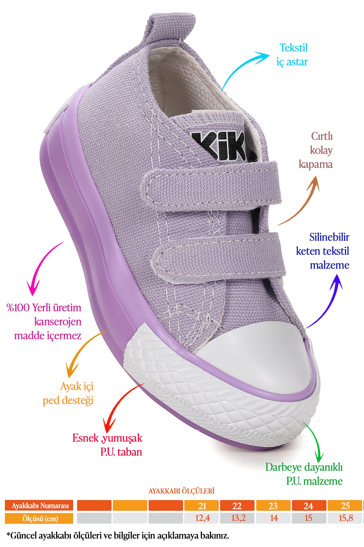 Linen Cırtlı Kız Bebek Keten Spor Ayakkabı Lila - Görsel 2