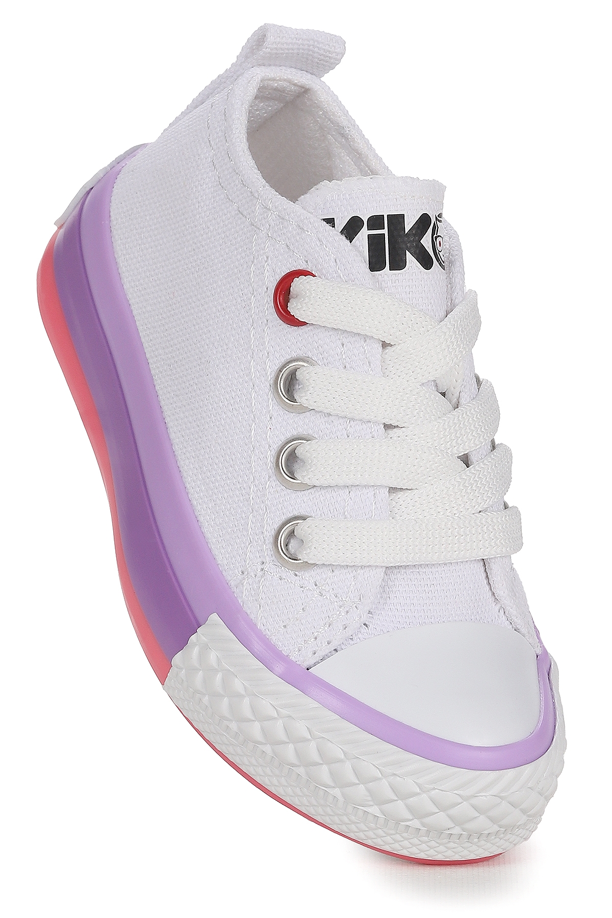 Tinna Bağcıklı Kız Bebek Keten Spor Ayakkabı Beyaz - Pembe - Görsel 2