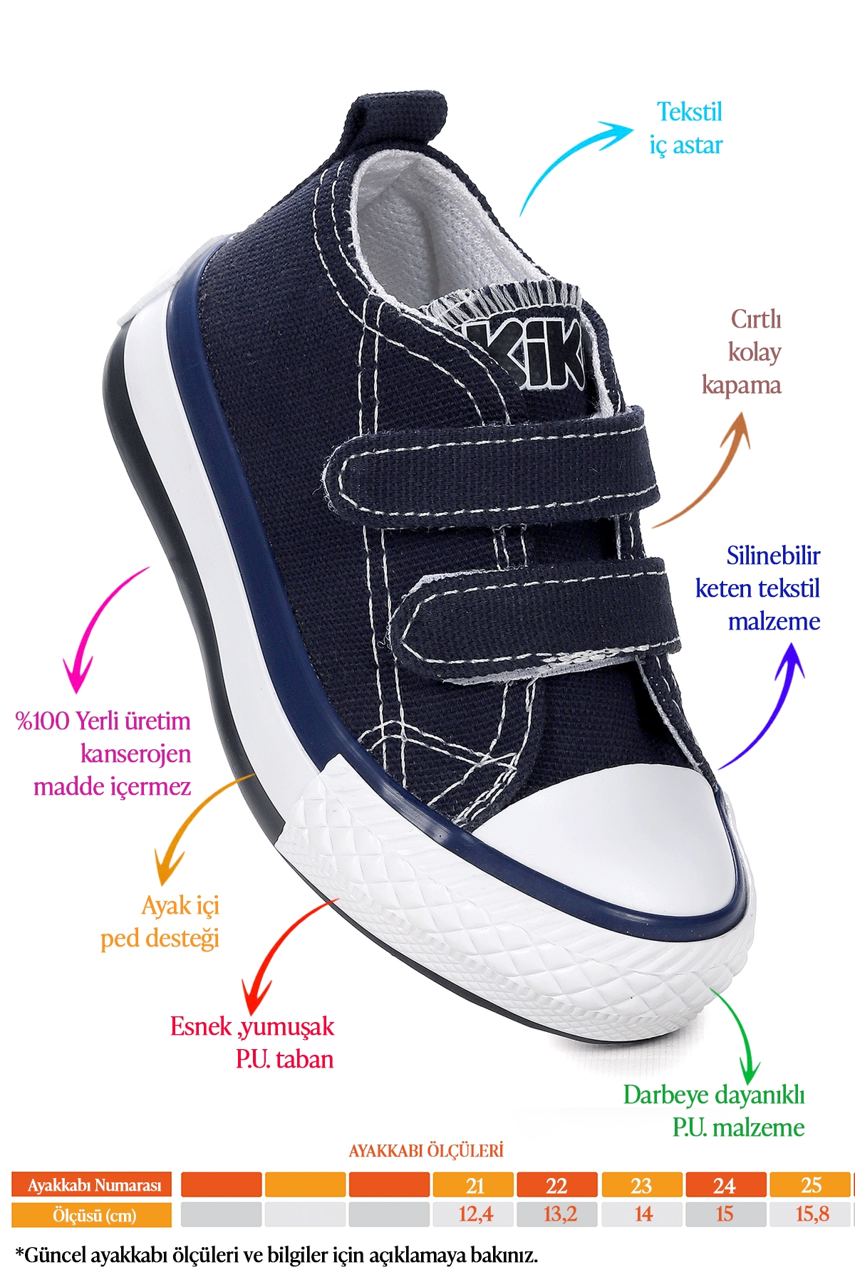 Linen Cırtlı Erkek Bebek Keten Spor Ayakkabı Lacivert - Görsel 3