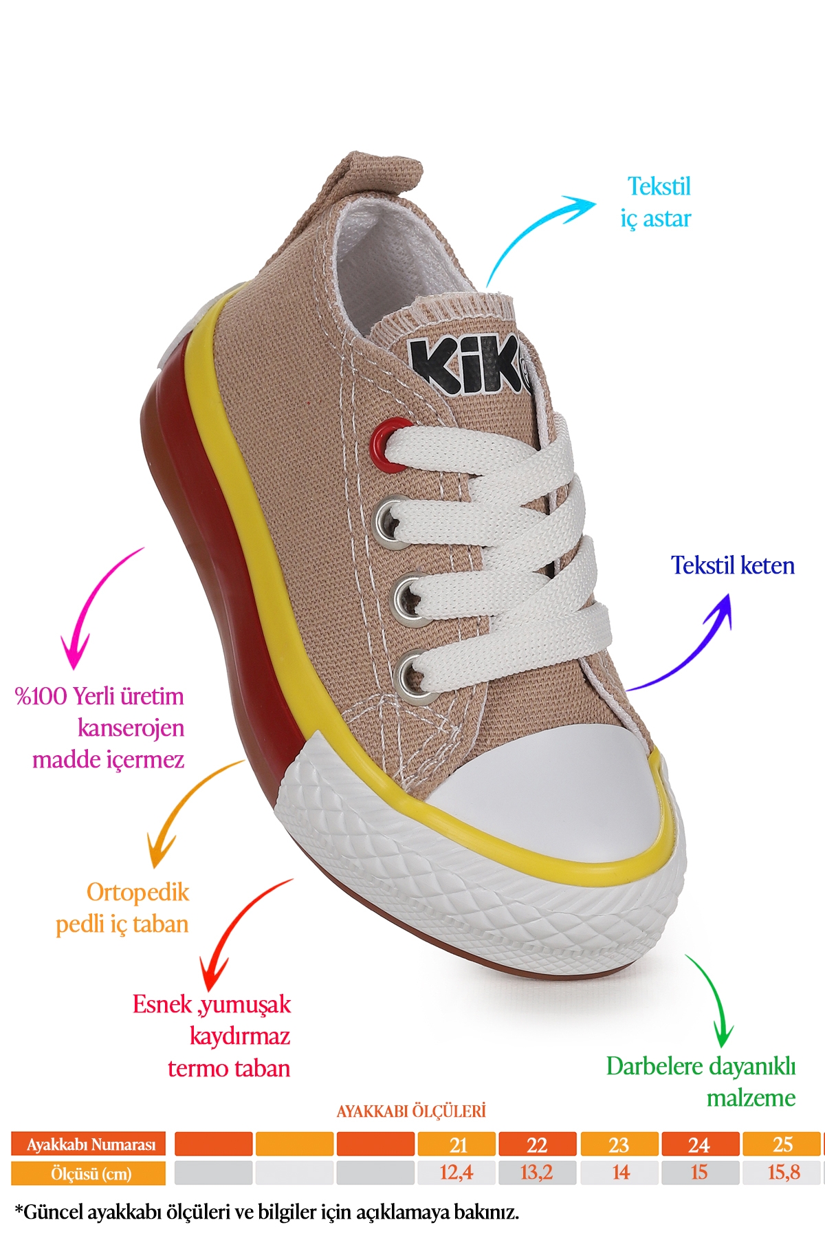 Tinna Bağcıklı Erkek Bebek Keten Spor Ayakkabı Bej - Görsel 3