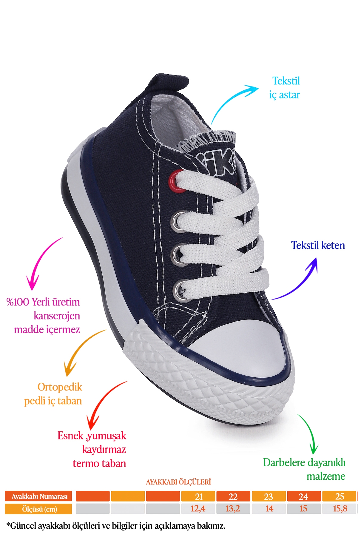 Tinna Bağcıklı Erkek Bebek Keten Spor Ayakkabı Lacivert - Görsel 3