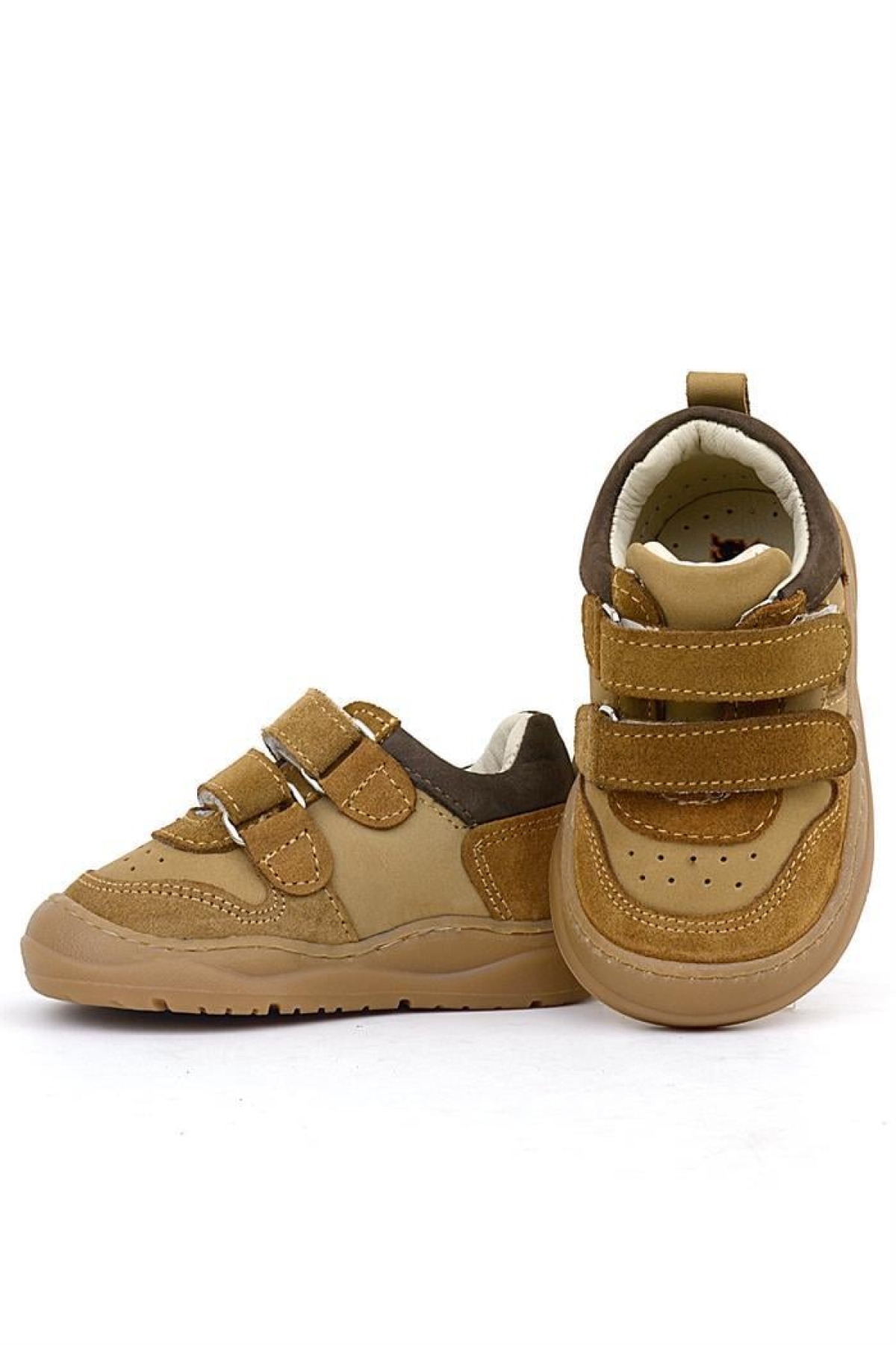 Schaggy Hakiki Deri Taba Kahverengi Bebek Spor Ayakkabı - Görsel 8