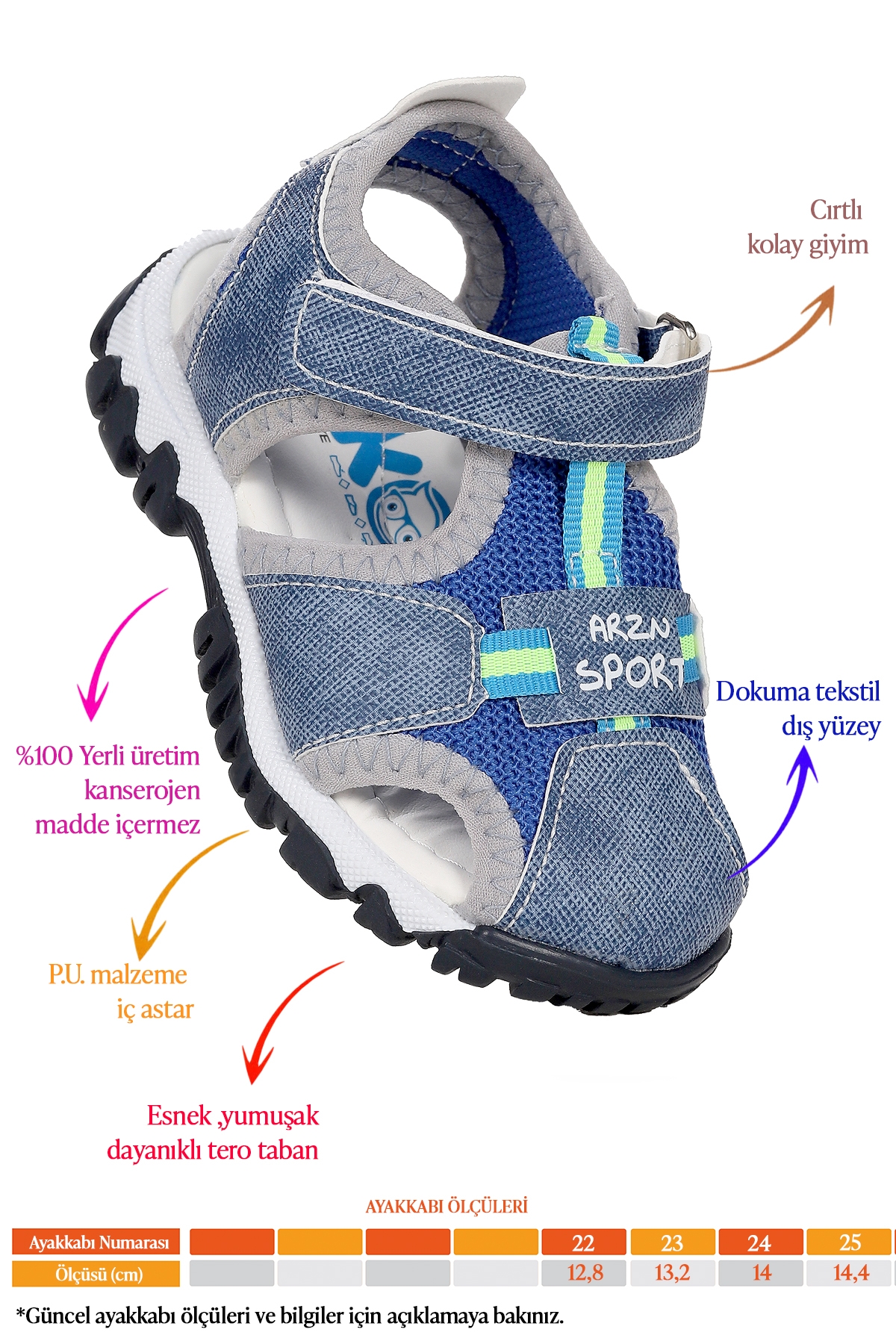 Erkek Bebek Sandalet Arz 2399 Kot Mavi - Görsel 3