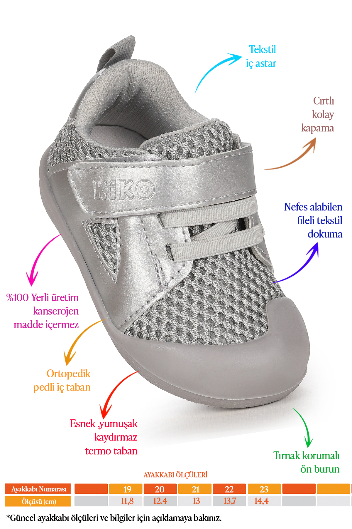 Puppies Cırtlı Erkek Bebek İlk Adım Ortopedik Günlük Ayakkabı Gri - Görsel 3