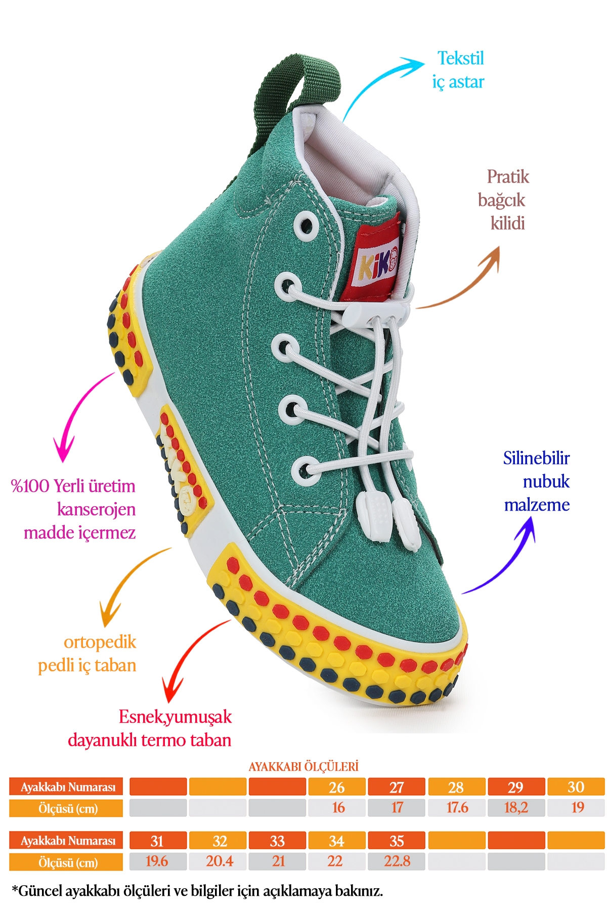 Gamel Günlük Lastikli Erkek Çocuk Bot Ayakkabı Yeşil - Görsel 3