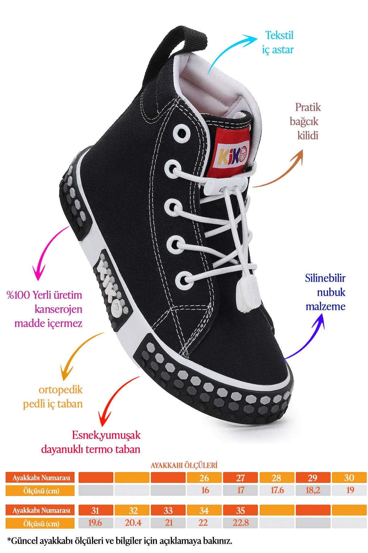 Gamel Günlük Lastikli Erkek Çocuk Bot Ayakkabı Siyah - Görsel 3