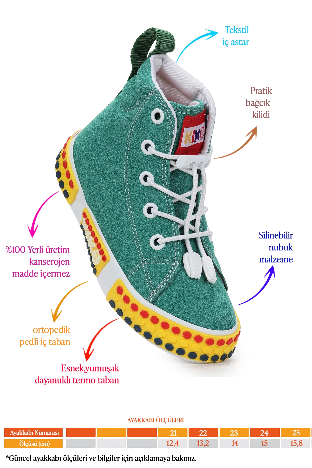 Gamel Günlük Lastikli Erkek Bebek Bot Ayakkabı Yeşil - Görsel 3