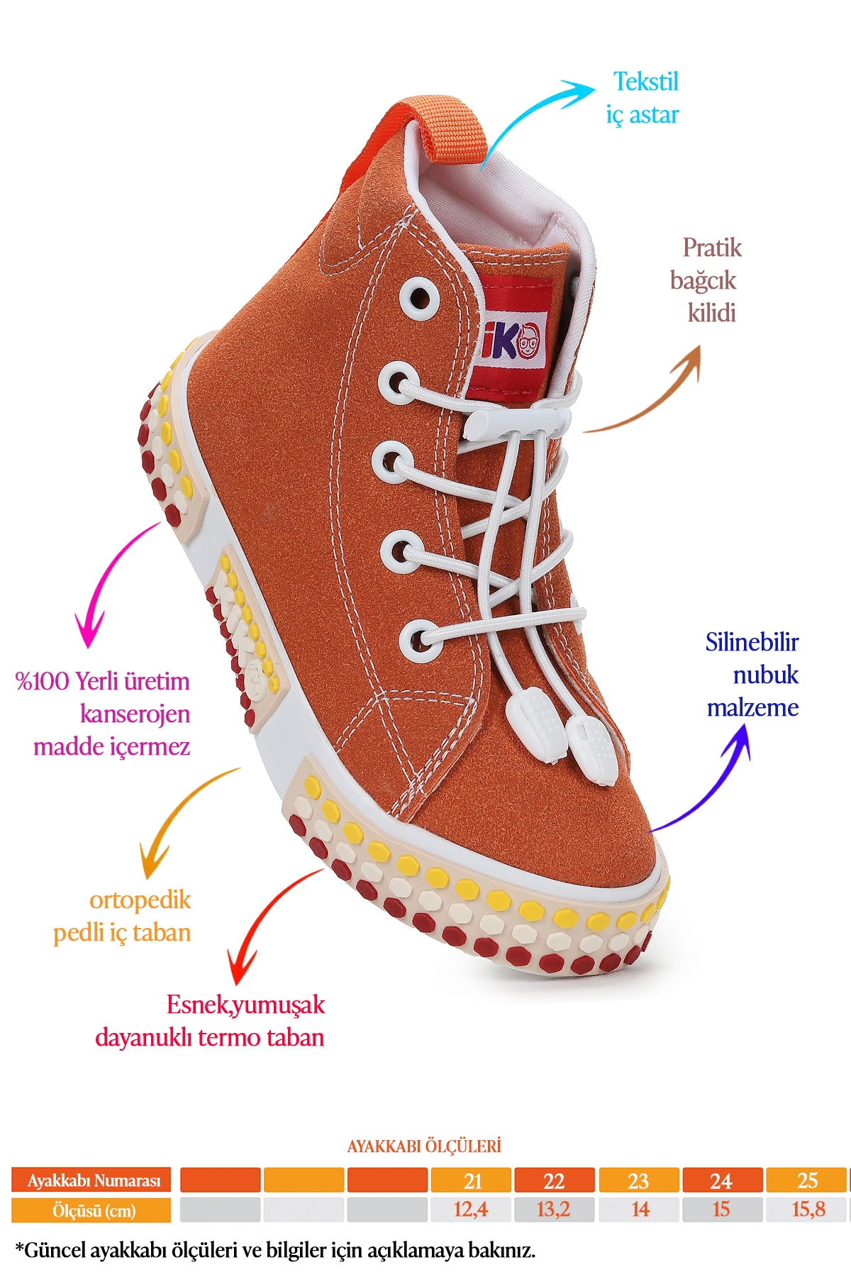 Gamel Günlük Lastikli Erkek Bebek Bot Ayakkabı Turuncu - Görsel 3