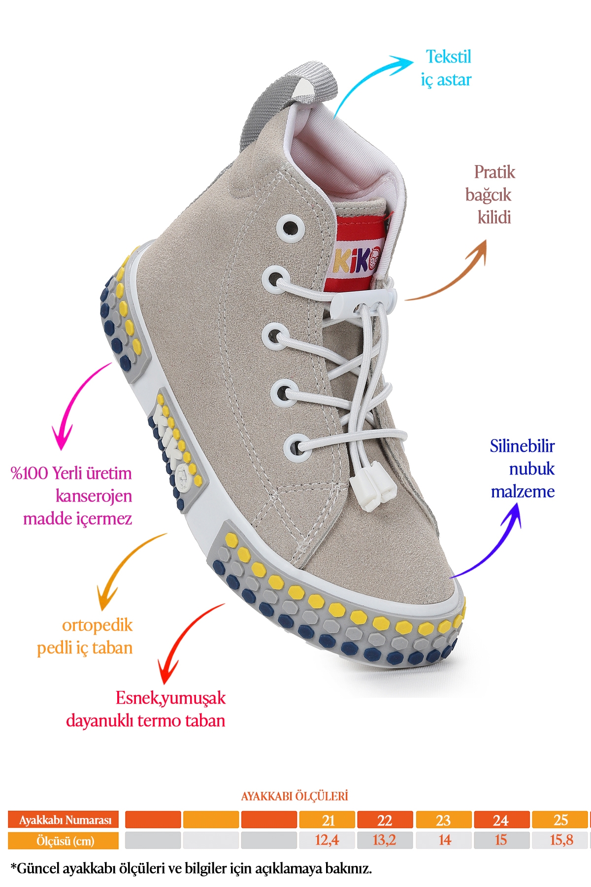 Gamel Günlük Lastikli Erkek Bebek Bot Ayakkabı Gri - Görsel 3