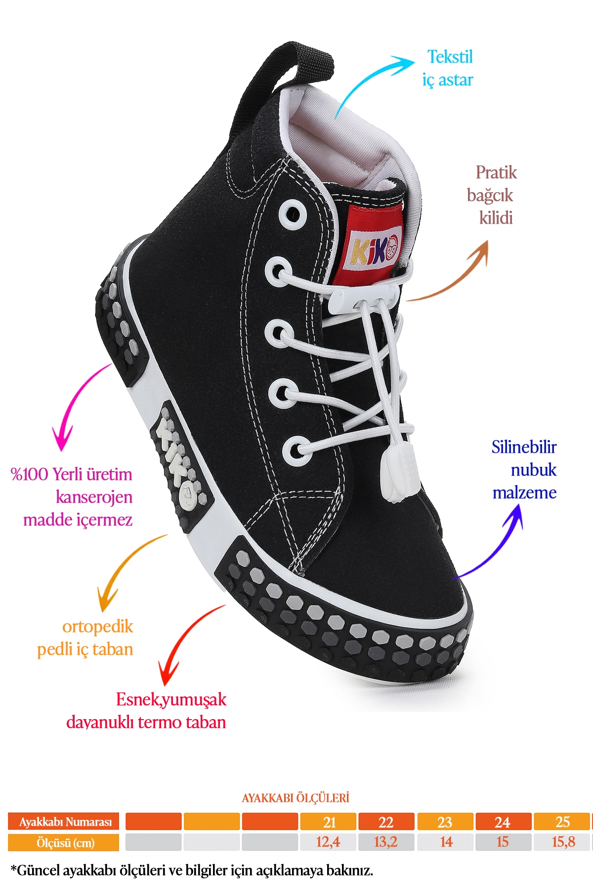 Gamel Günlük Lastikli Erkek Bebek Bot Ayakkabı Siyah - Görsel 3