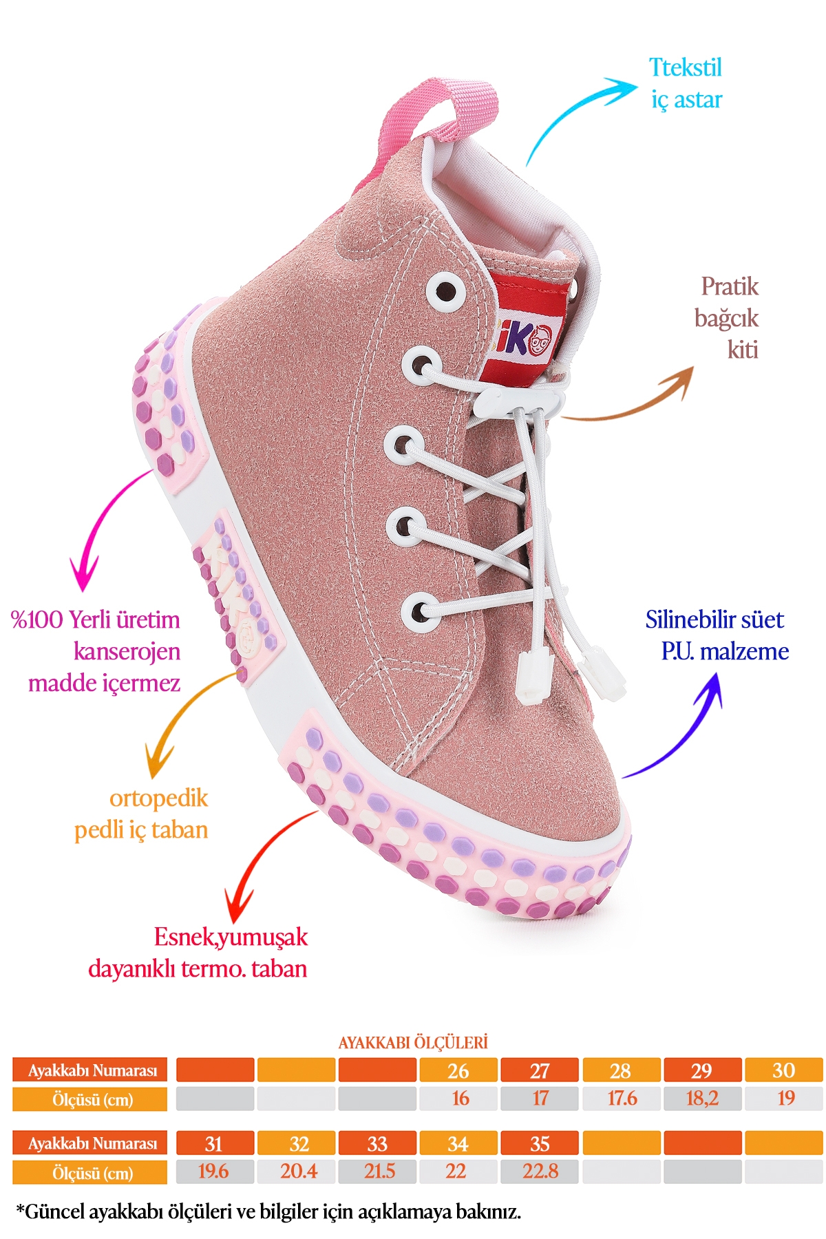 Gamel Günlük Lastikli Kız Çocuk Bot Ayakkabı Pudra - Görsel 3