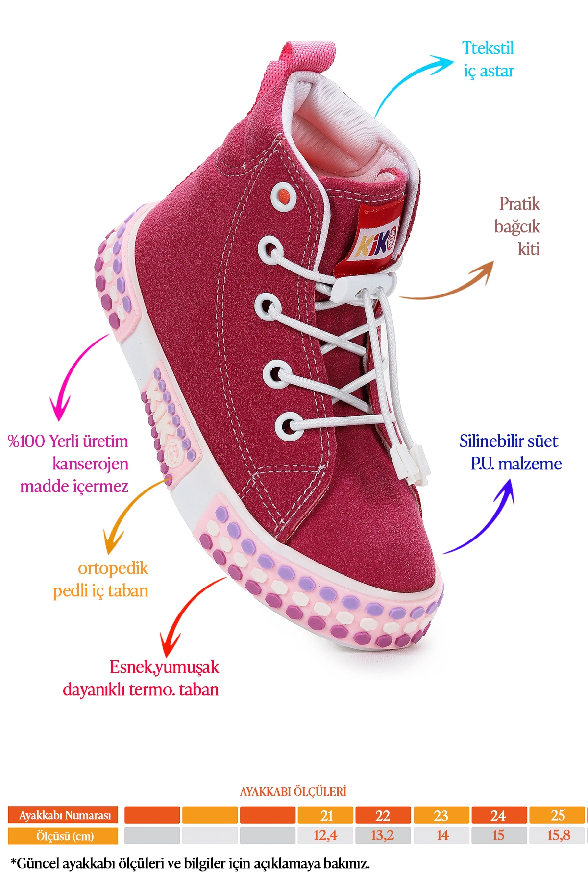 Gamel Günlük Lastikli Kız Bebek Bot Ayakkabı Fuşya - Görsel 3