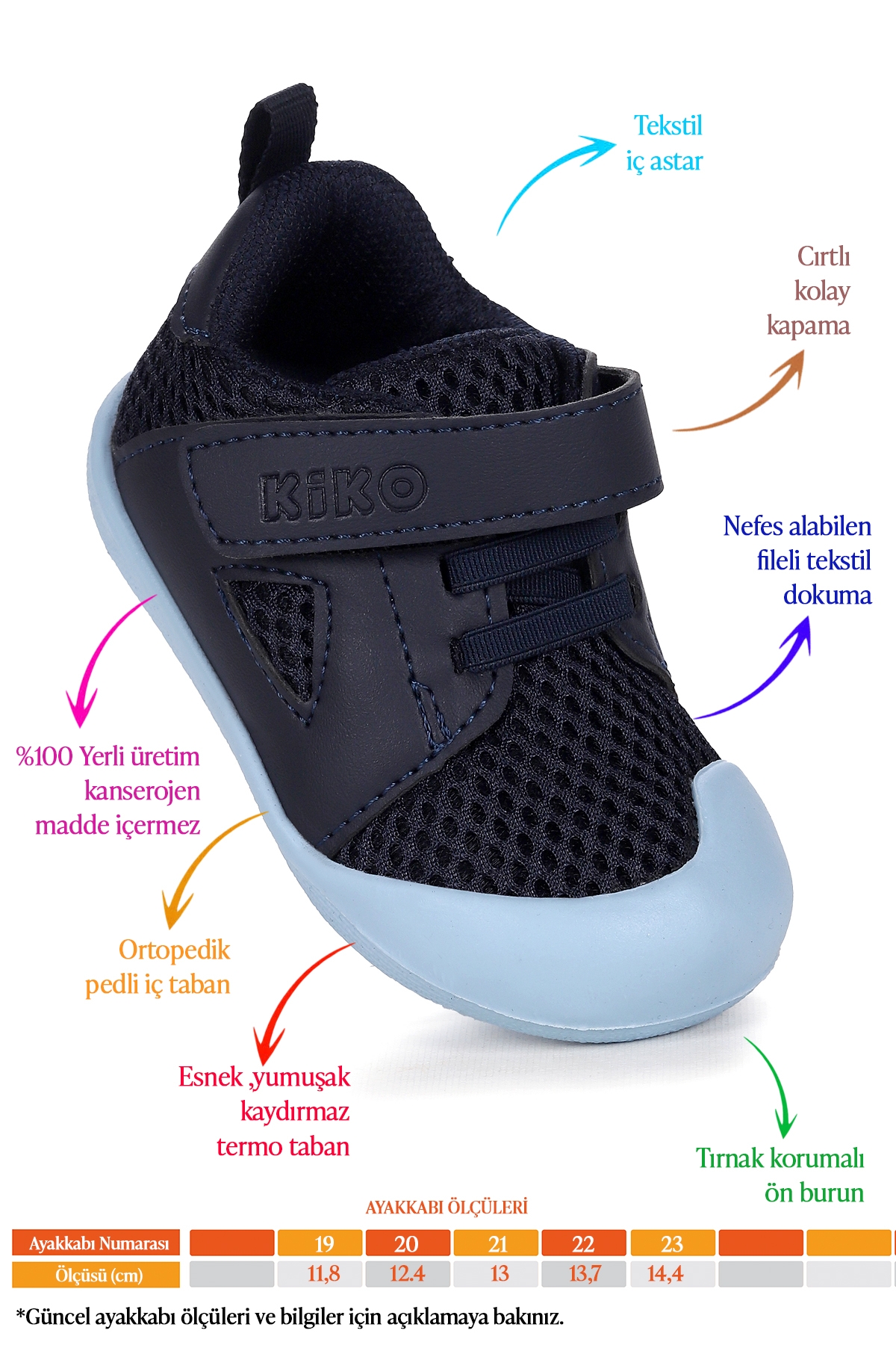 Puppies Cırtlı Erkek Bebek İlk Adım Ortopedik Günlük Ayakkabı Lacivert - Görsel 3