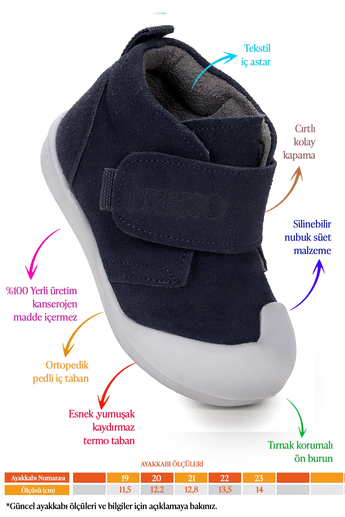 Winnie İlk Adım Cırtlı Erkek Bebek Günlük Bot Ayakkabı Lacivert - Görsel 3