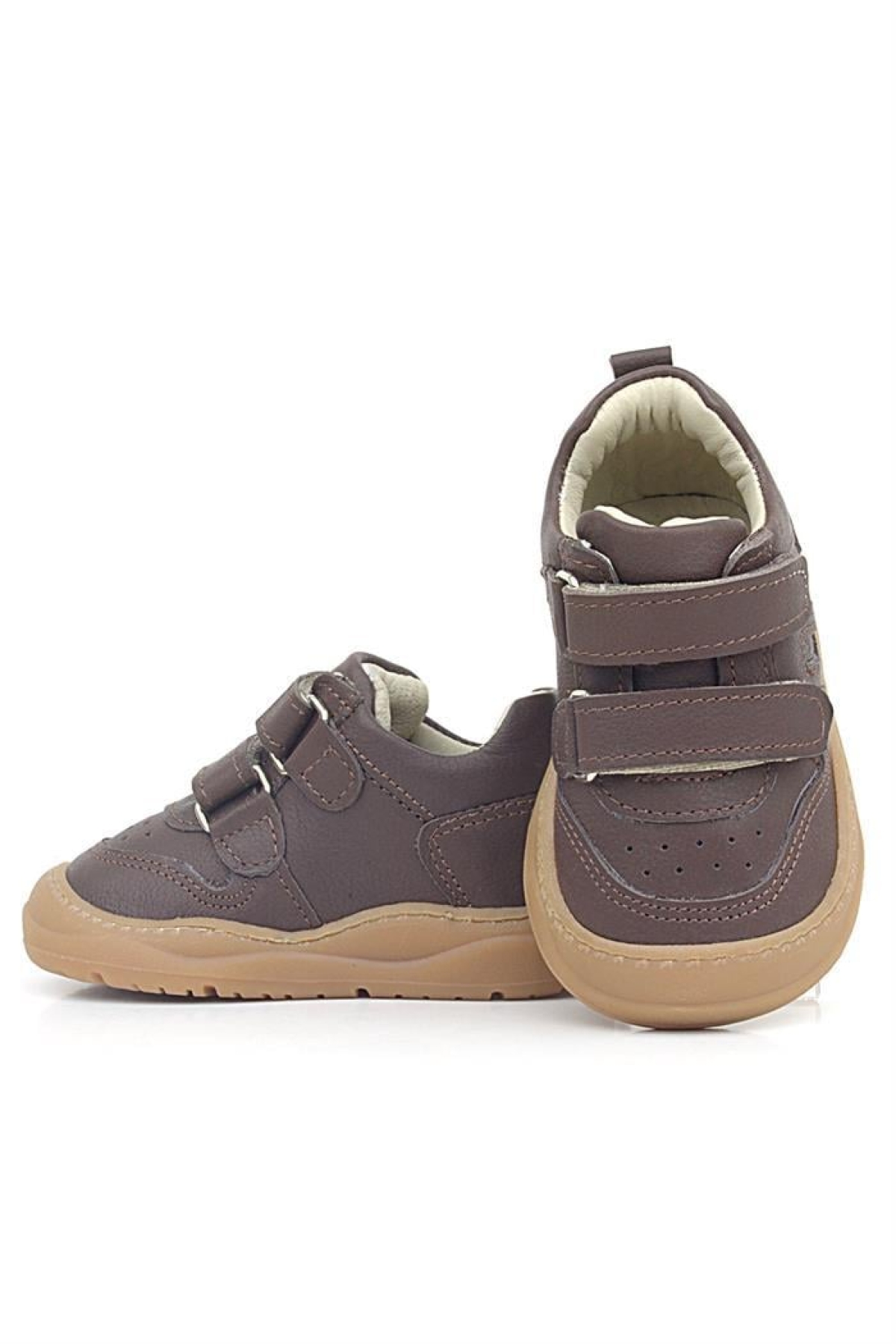 Schaggy Hakiki Deri Kahverengi Bebek Spor Ayakkabı - Görsel 7
