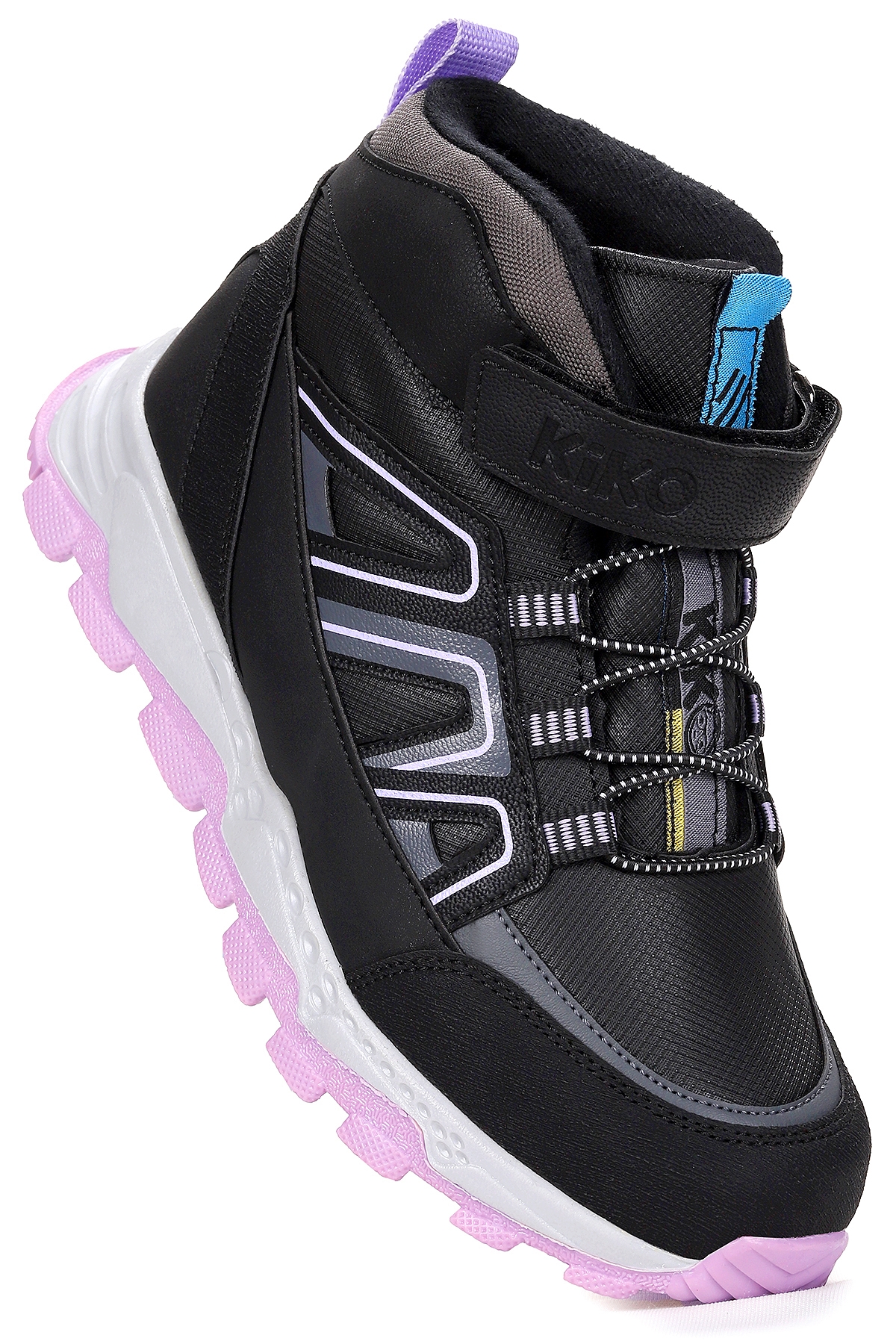 Kcal Termo Taban Cırtlı Kız Çocuk Spor Bot Ayakkabı Siyah - Lila - Görsel 2