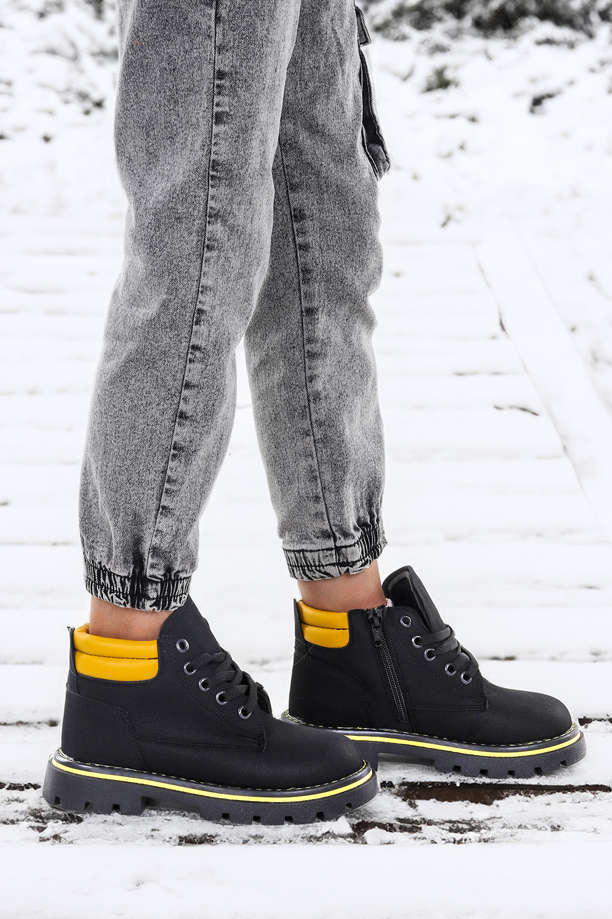 Kosev Fermuarlı Erkek Çocuk Bot Ayakkabı Siyah - Görsel 4