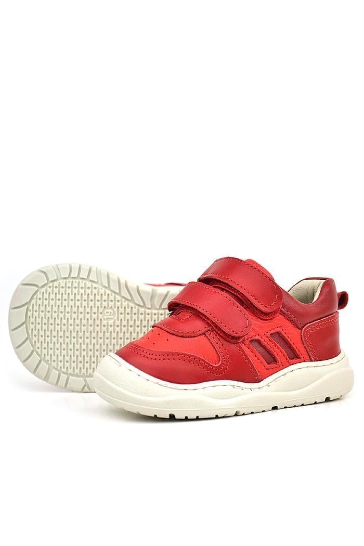 Schaggy Hakiki Deri Kırmızı Bebek Spor Ayakkabı - Görsel 6