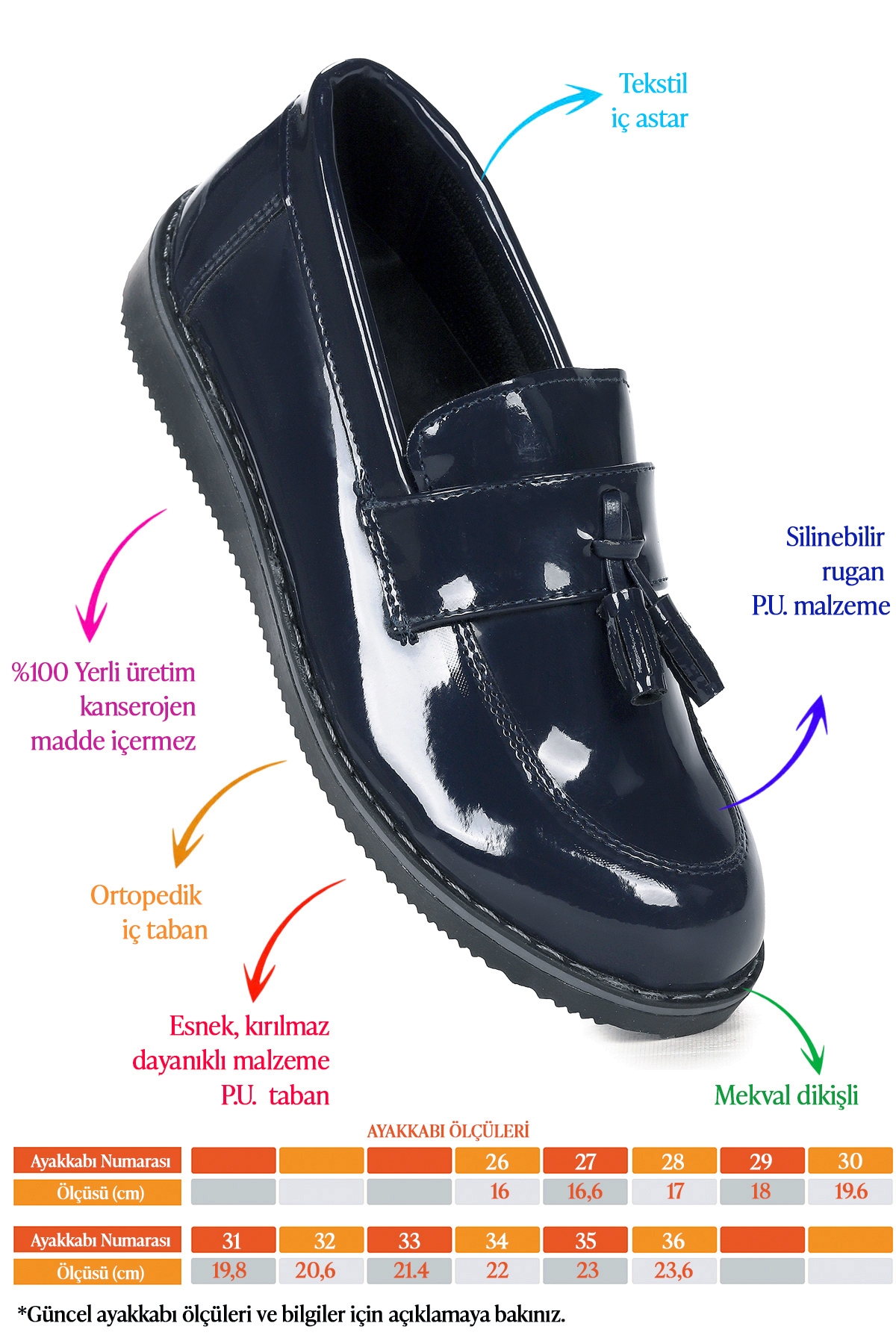 Cision Rugan Papyonlu Erkek Çocuk Okul Sünnet Ayakkabısı Lacivert - Görsel 3