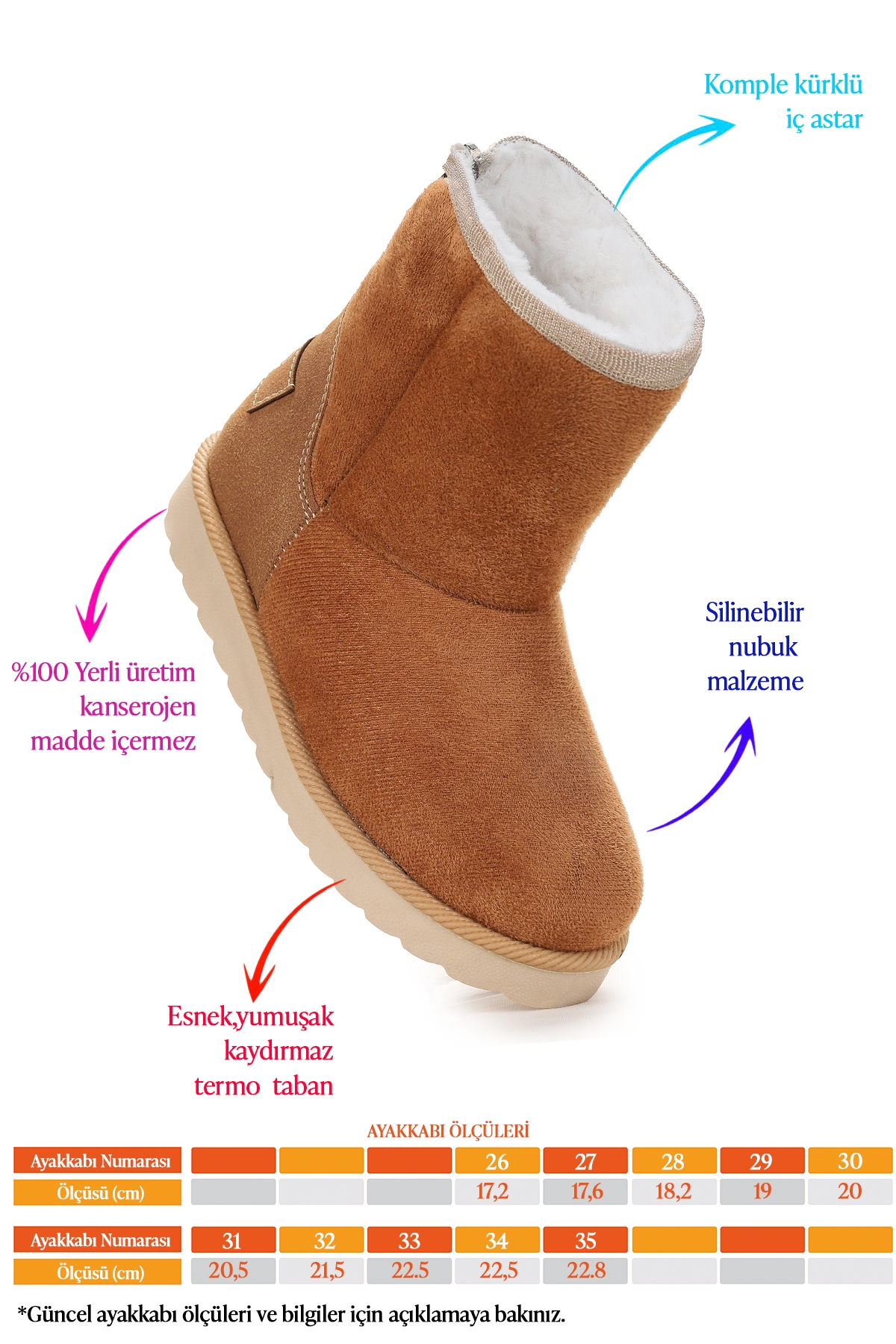 Jessy Fermuarlı Kız Çocuk Bot Tarçın - Görsel 3