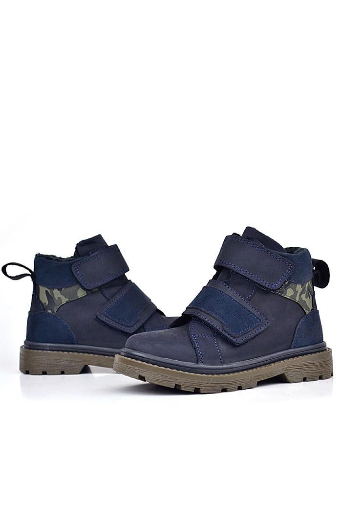 Hakiki Deri Lacivert Cırt Cırtlı Kışlık Çocuk Bot - Görsel 8