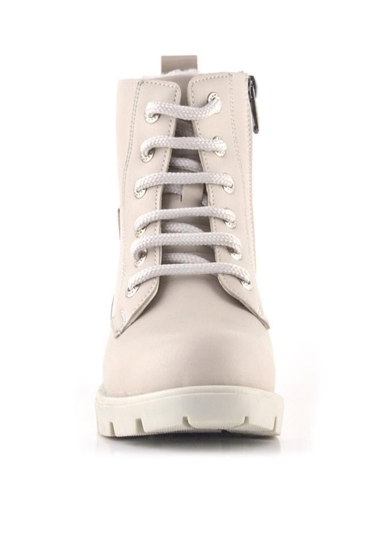 Krem Yıldız Detaylı Bağcıklı Fermuarlı Kız Çocuk Bot - Görsel 5