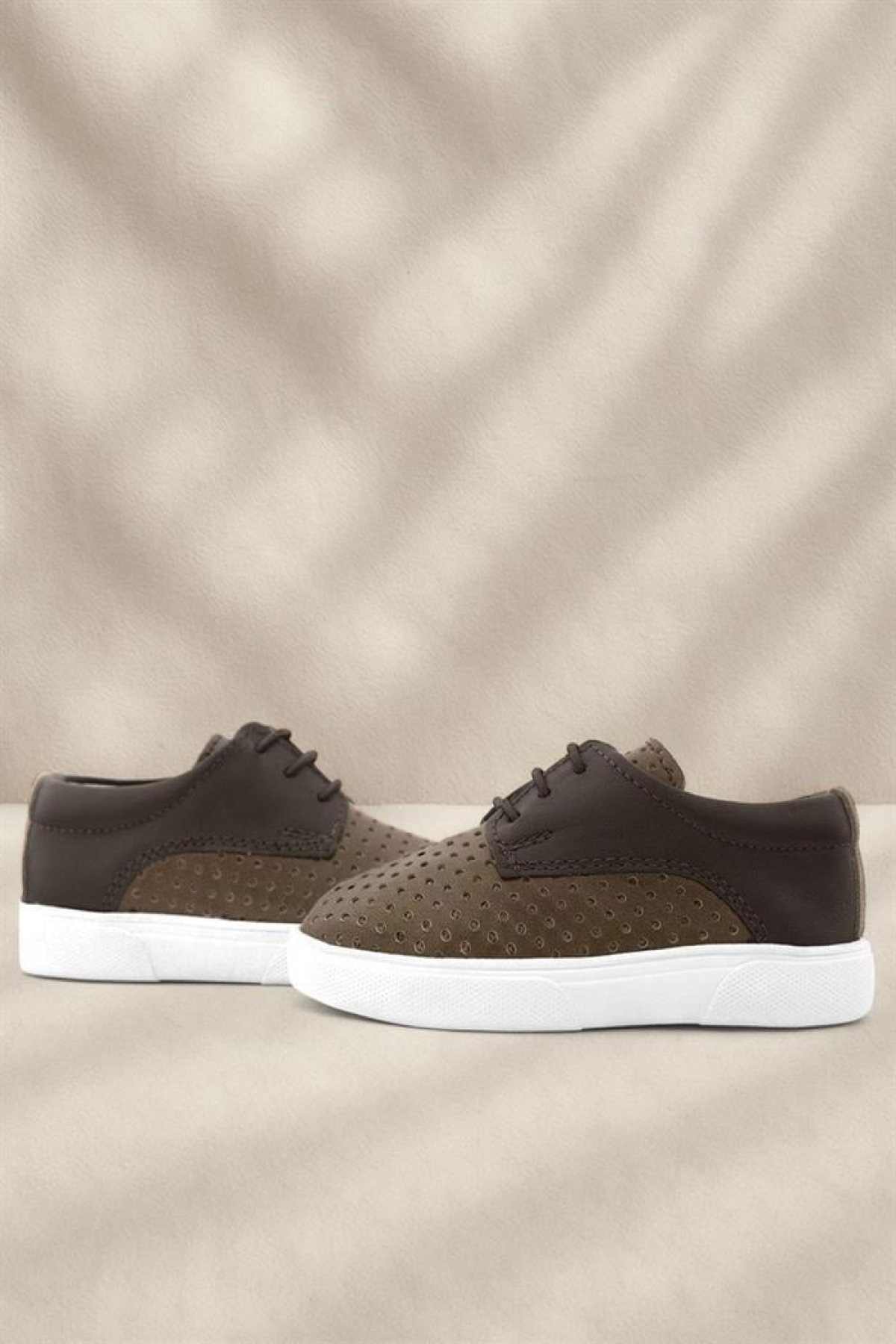 Hakiki Deri Kahverengi Lastikli Erkek Çocuk Günlük Ayakkabı - Görsel 3