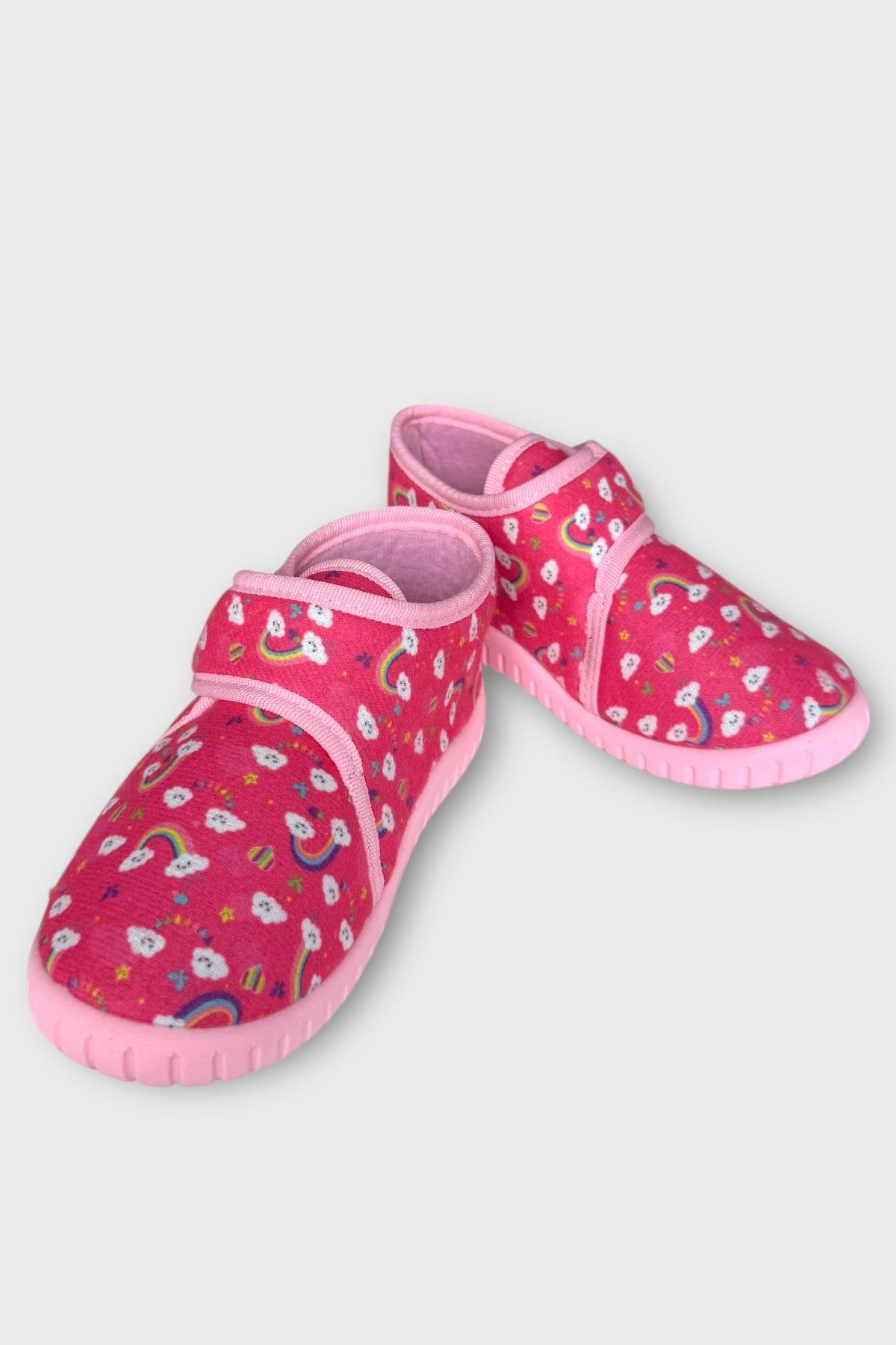 Tematik Cırtlı Çocuk Panduf Okul Kreş Ev Ayakkabısı Kaydırmaz Taban PEMBE - Görsel 5