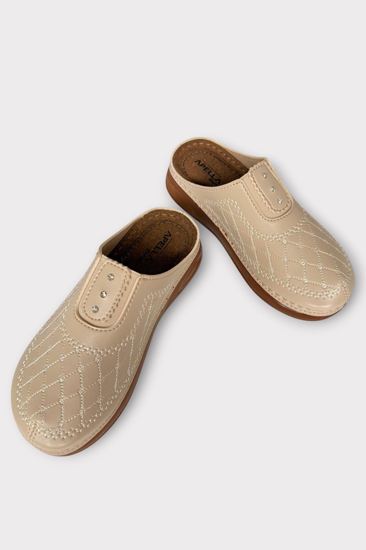 Önü Kapalı Kışlık Ortopedik Günlük Kadın Terlik BEJ - Görsel 5