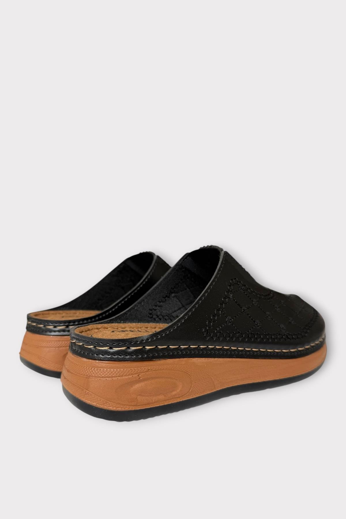 Önü Kapalı Kışlık Ortopedik Günlük Kadın Terlik SİYAH - GÜMÜŞ - Görsel 6