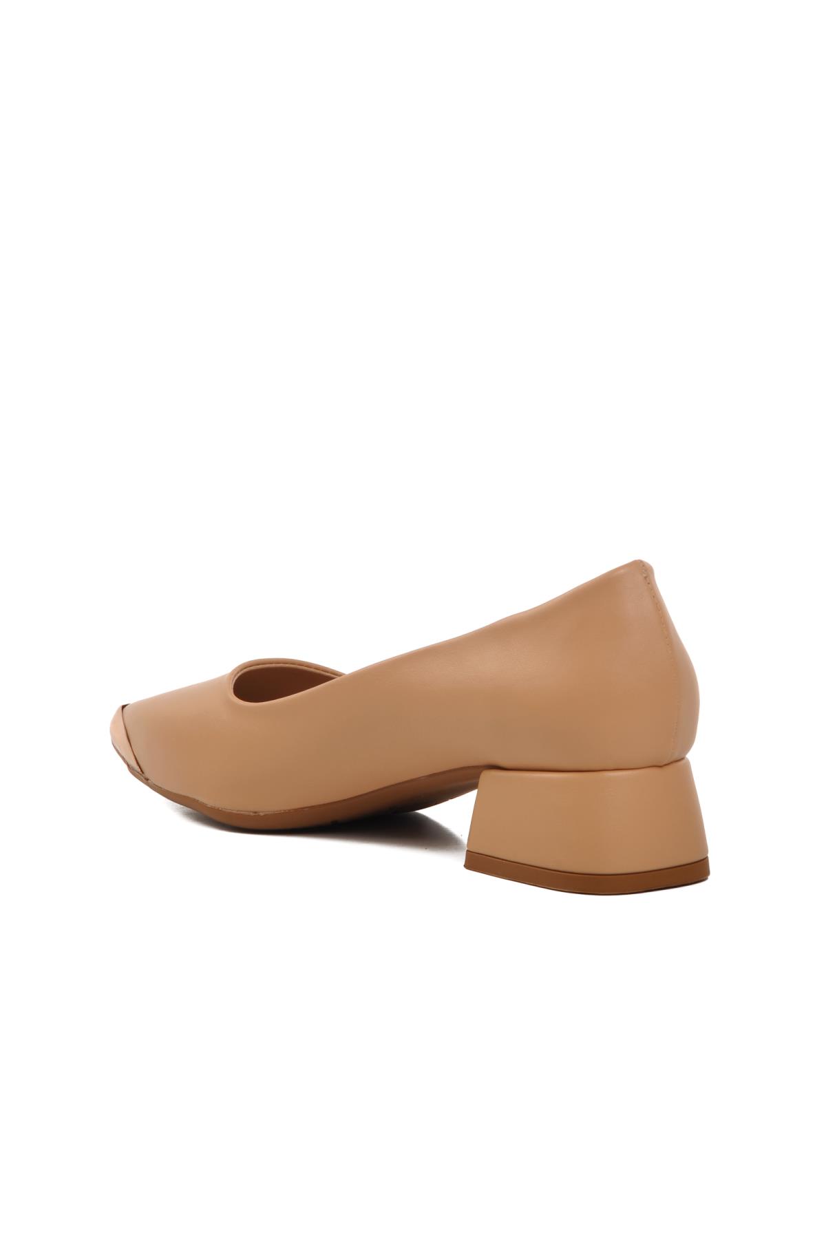 PC-54234 Z Bej Kadın Topuklu Ayakkabı - Görsel 5