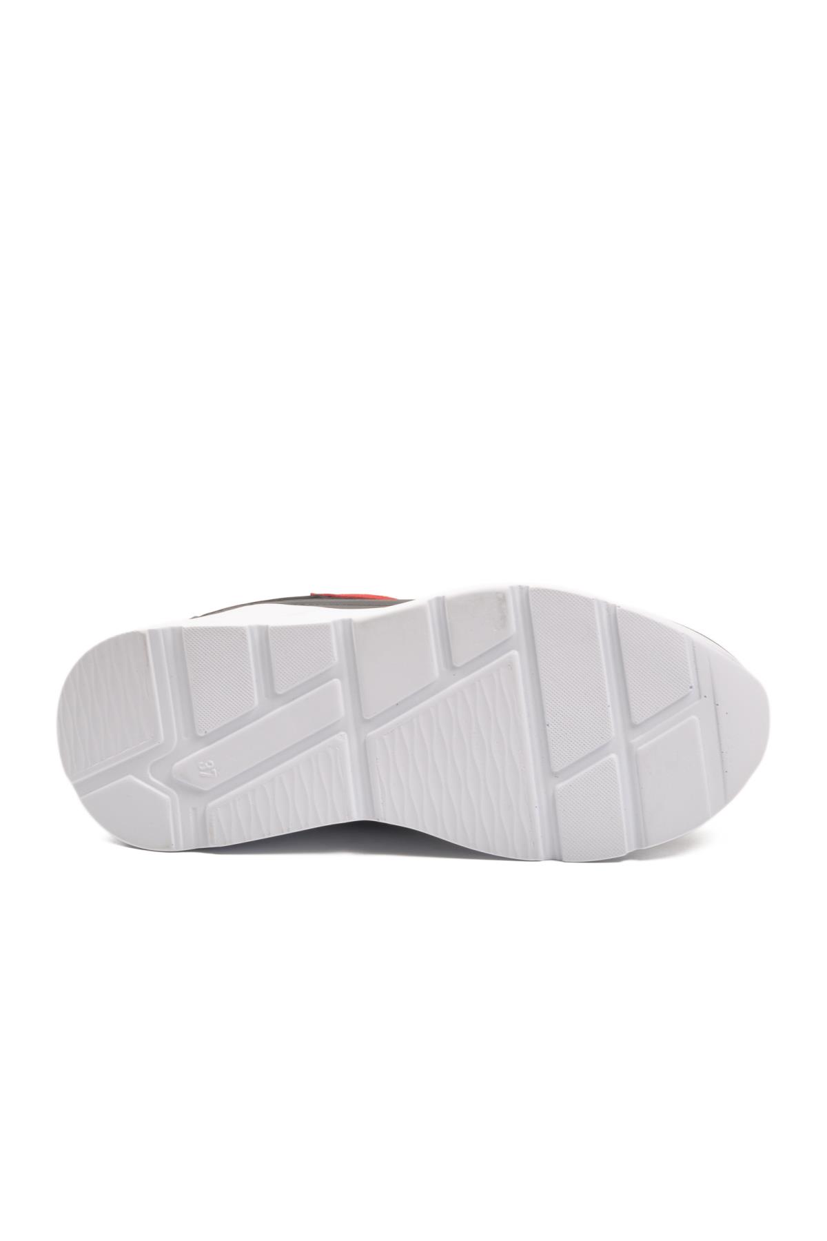 051 G Siyah-Bordo Unisex Spor Ayakkabı - Görsel 6