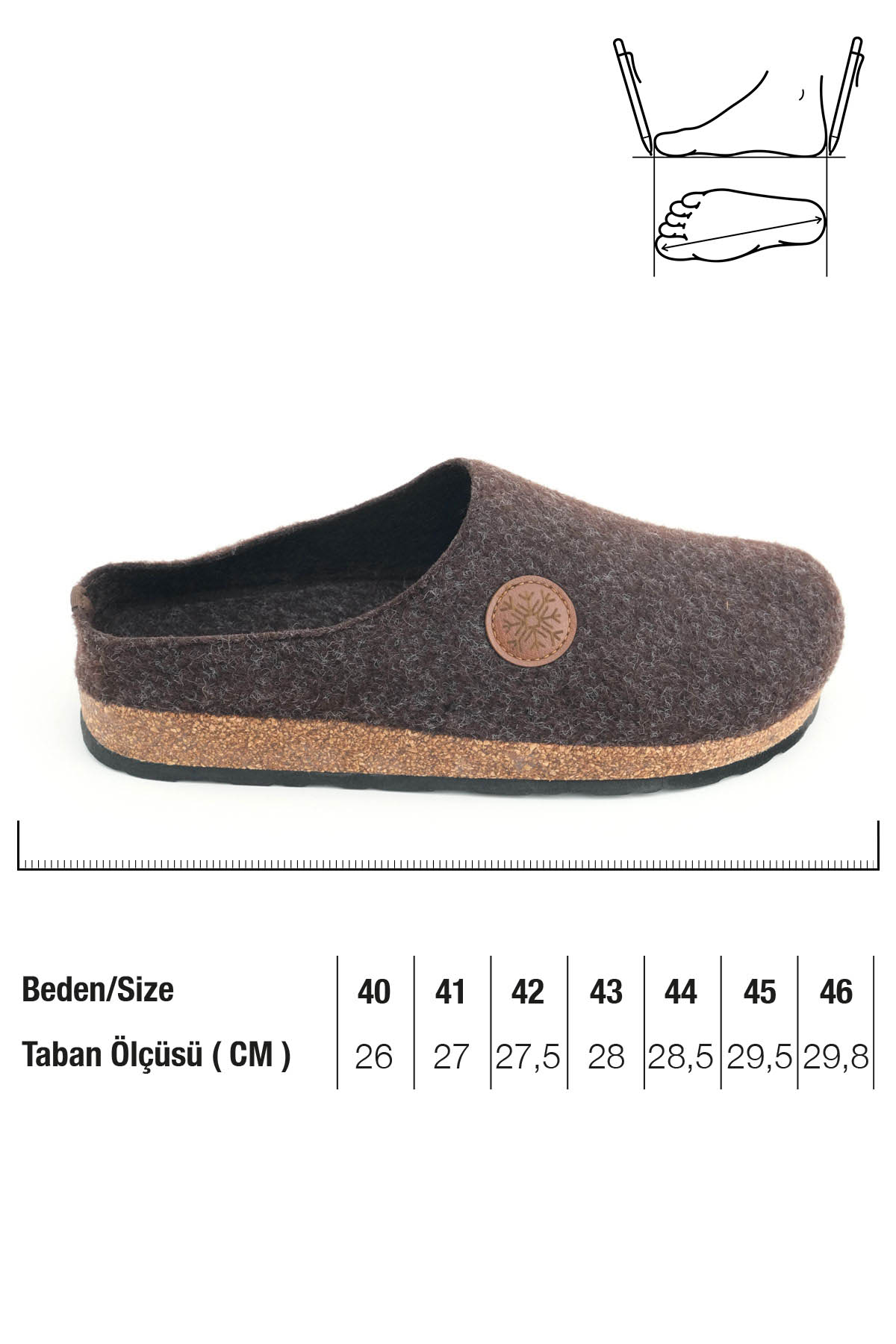 Kışlık Mantar Taban Ev Bahçe Rahat Taban Erkek Terlik - Görsel 3