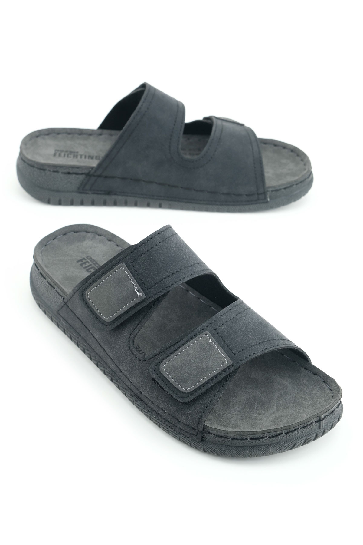 Yazlık Erkek Suni Deri Rahat İç Taban İki Cırtlı Kemer Ayarlanabilir Günlük Terlik - Görsel 2