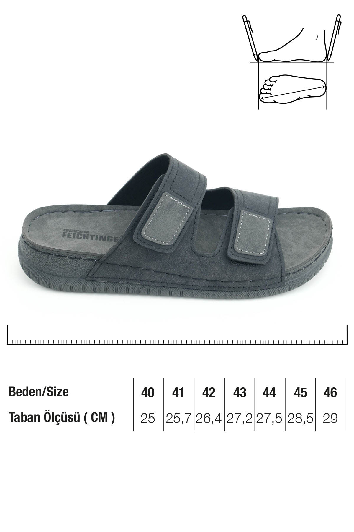 Yazlık Erkek Suni Deri Rahat İç Taban İki Cırtlı Kemer Ayarlanabilir Günlük Terlik - Görsel 3