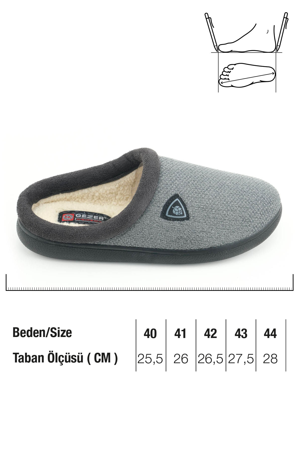 Erkek Kışlık Peluşlu Rahat İç Taban PU Alt Taban Ev Bahçe Gondol Terlik - Görsel 3