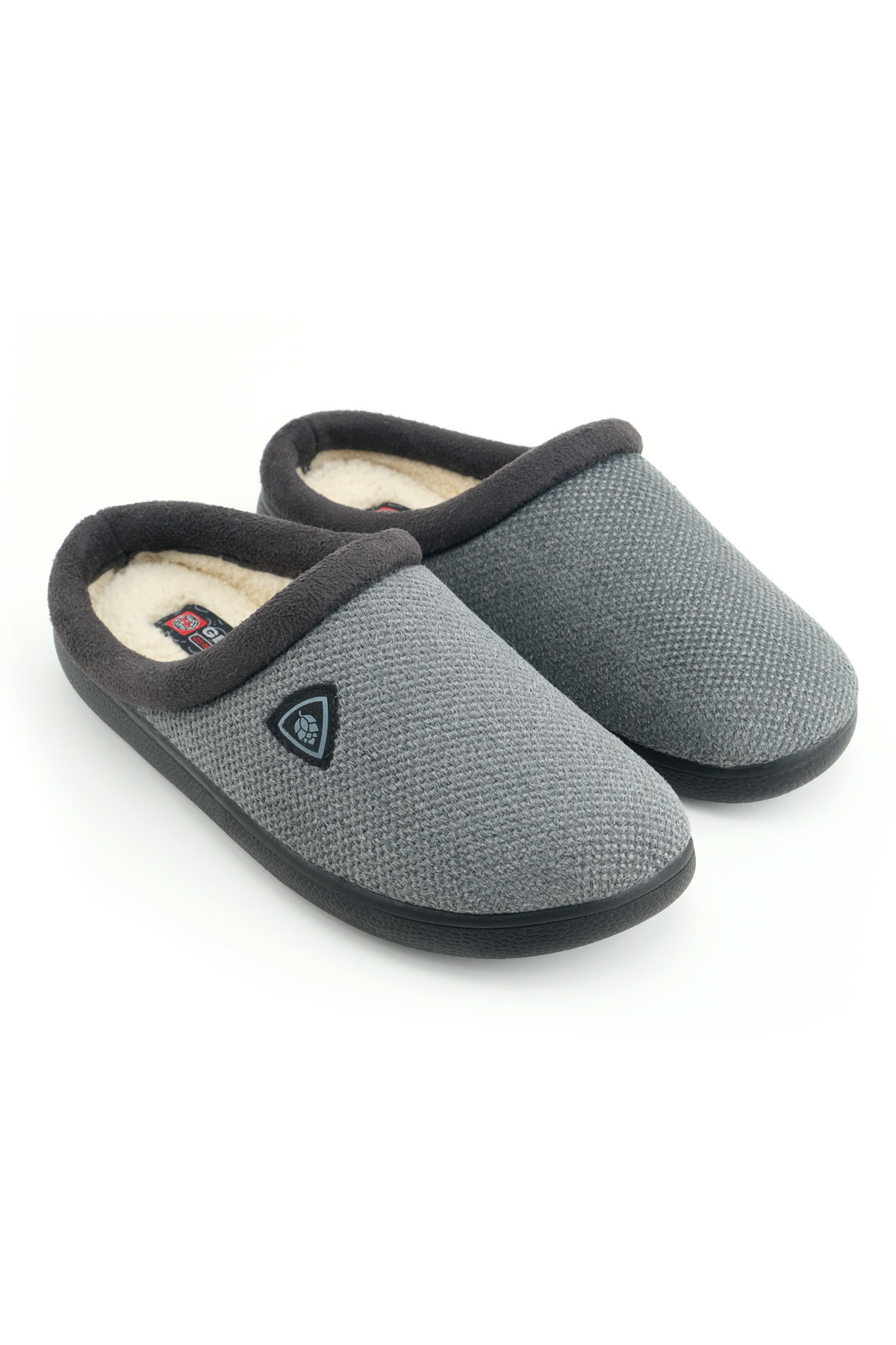 Erkek Kışlık Peluşlu Rahat İç Taban PU Alt Taban Ev Bahçe Gondol Terlik - Görsel 4