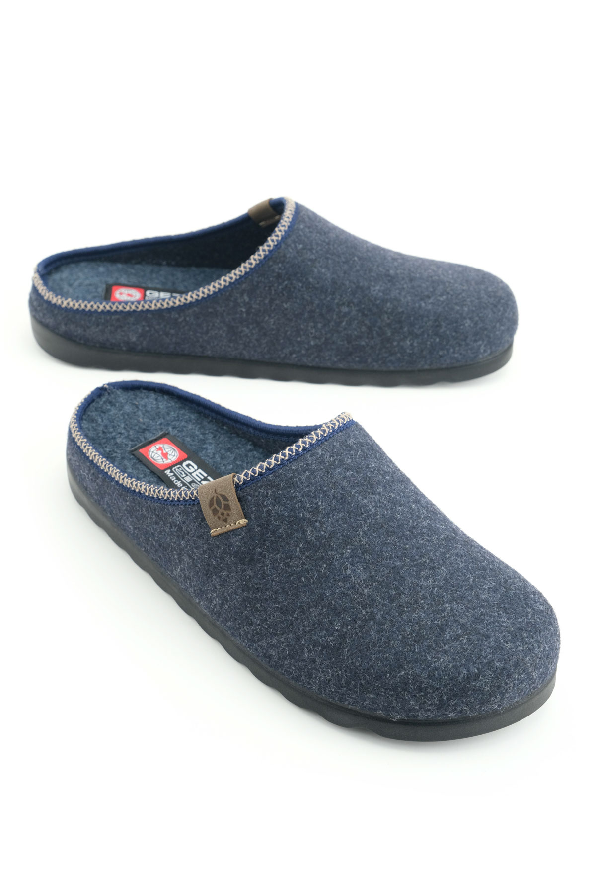 Erkek Kışlık Keçe Rahat İç Taban PU Alt Taban Ev Bahçe Gondol Terlik - Görsel 2