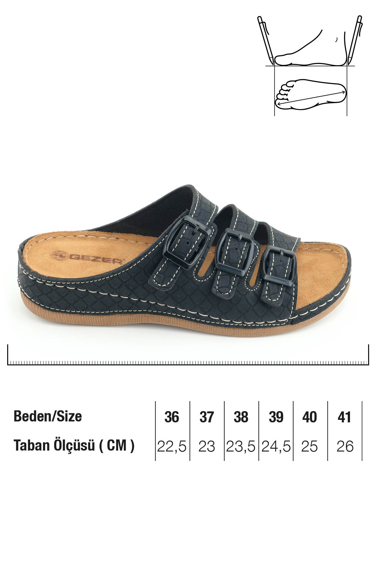 Kadın Yazlık Yüksek Topuk Mikrofiber Rahat Taban Üç Toka Ayarlanabilir Günlük Terlik - Görsel 3